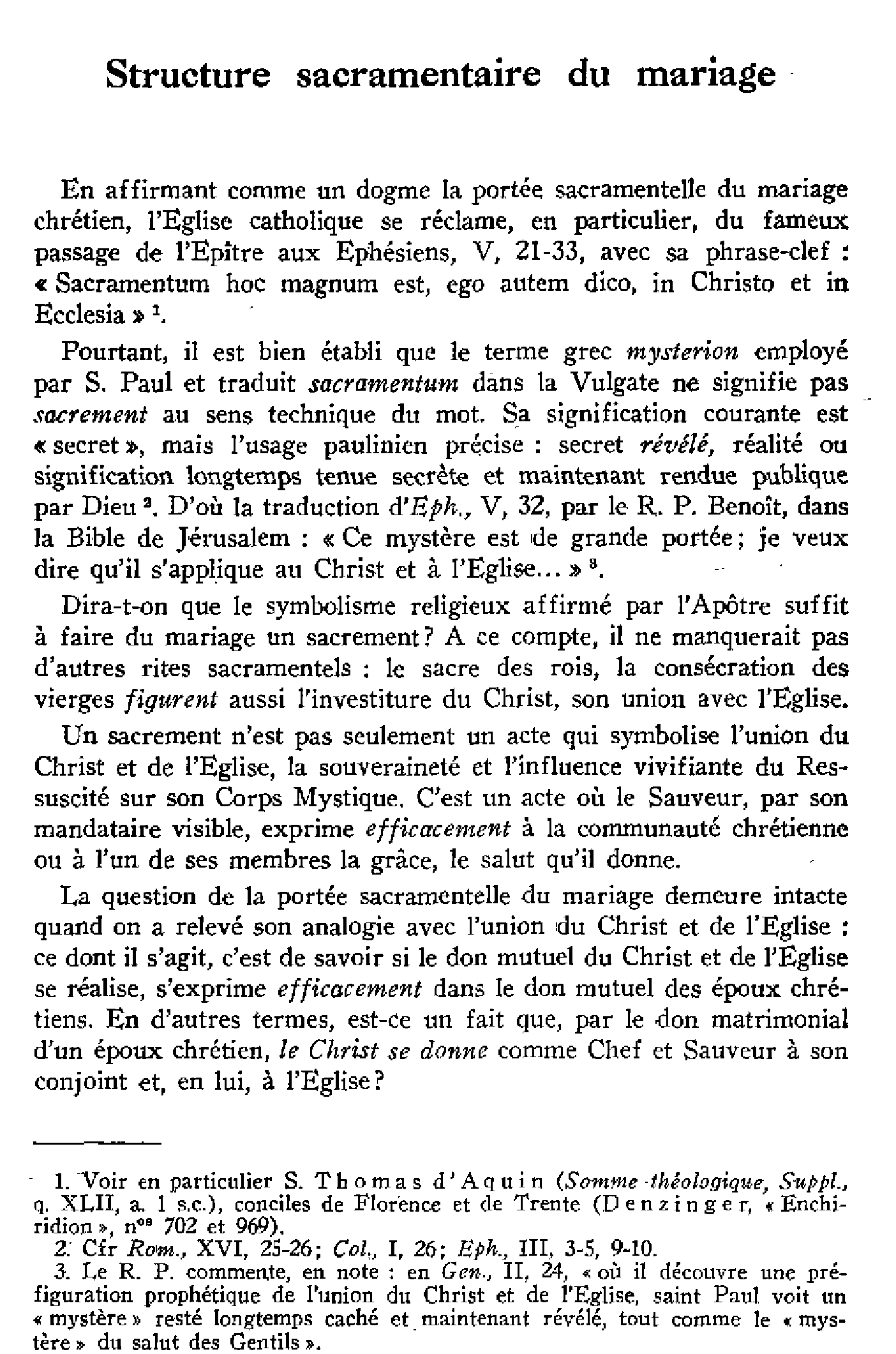 Structure sacramentaire du mariage