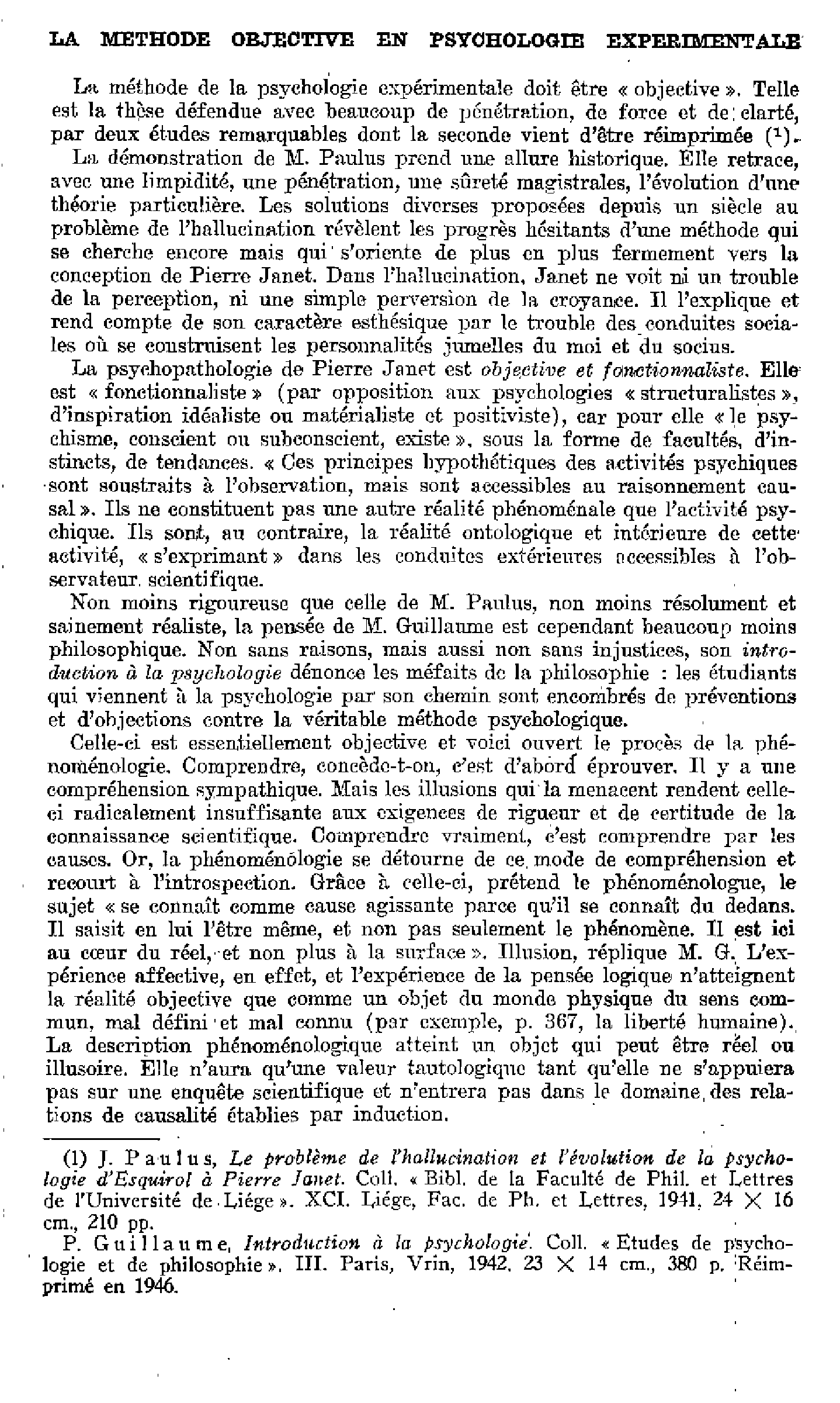 La méthode objective en psychologie expérimentale