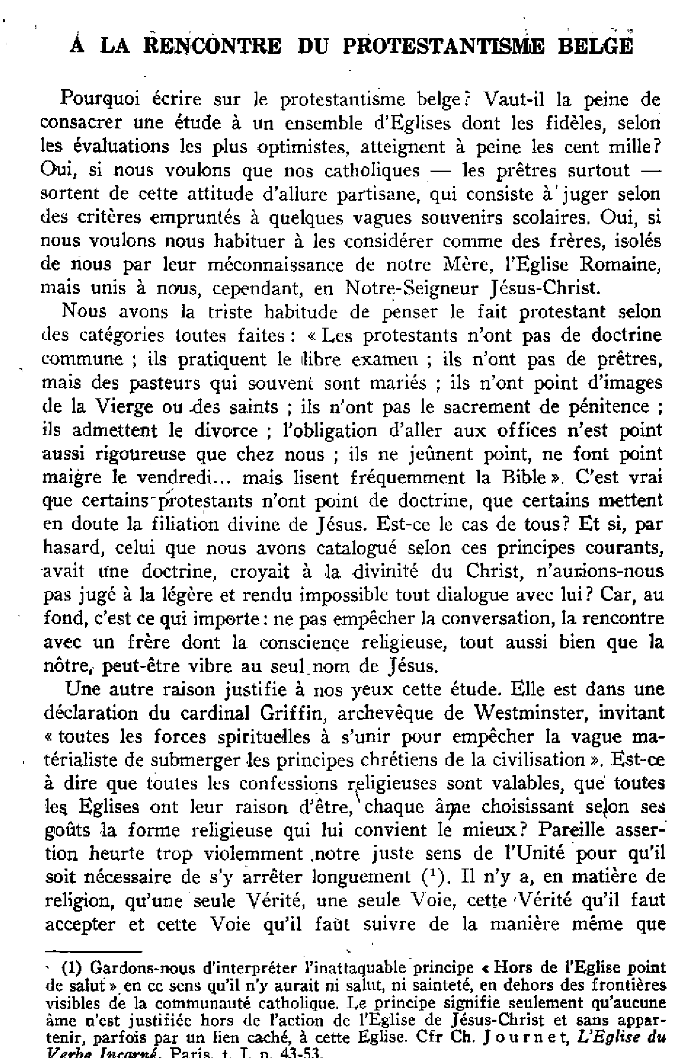 À la rencontre du protestantisme belge