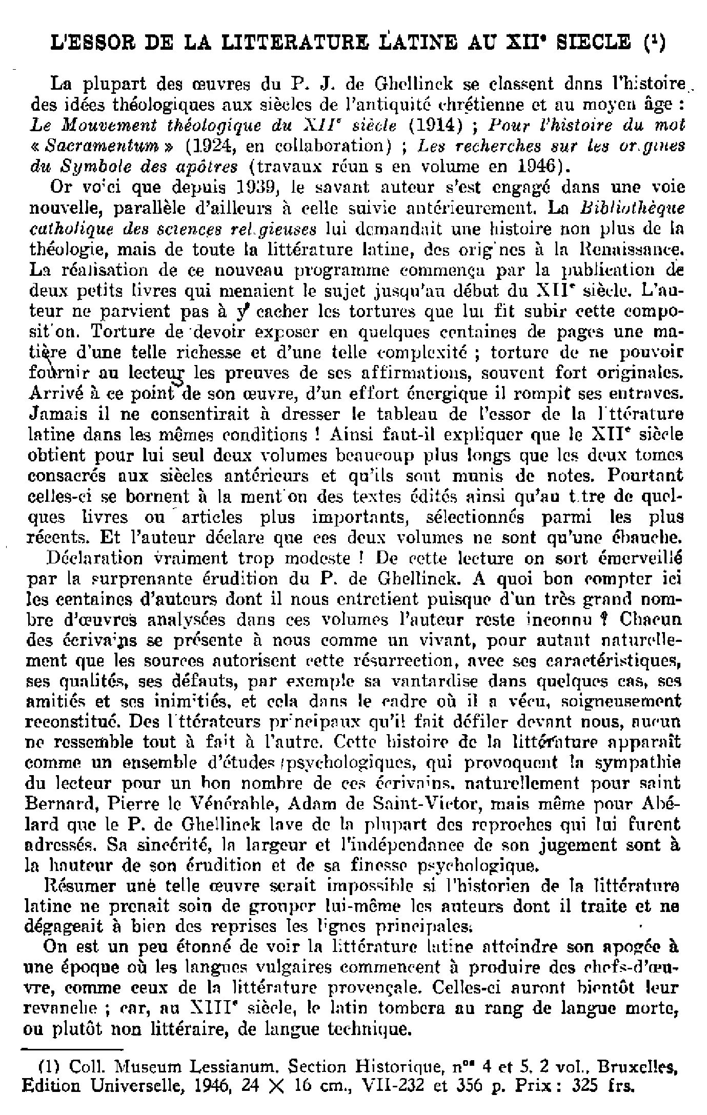 L'essor de la littérature latine au XIIe siècle