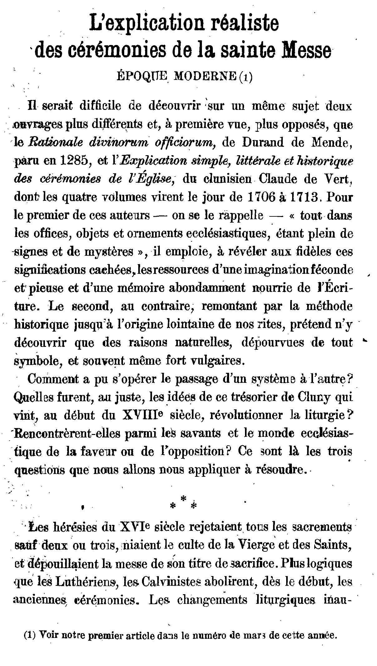 L'explication réaliste des cérémonies de la sainte Messe
