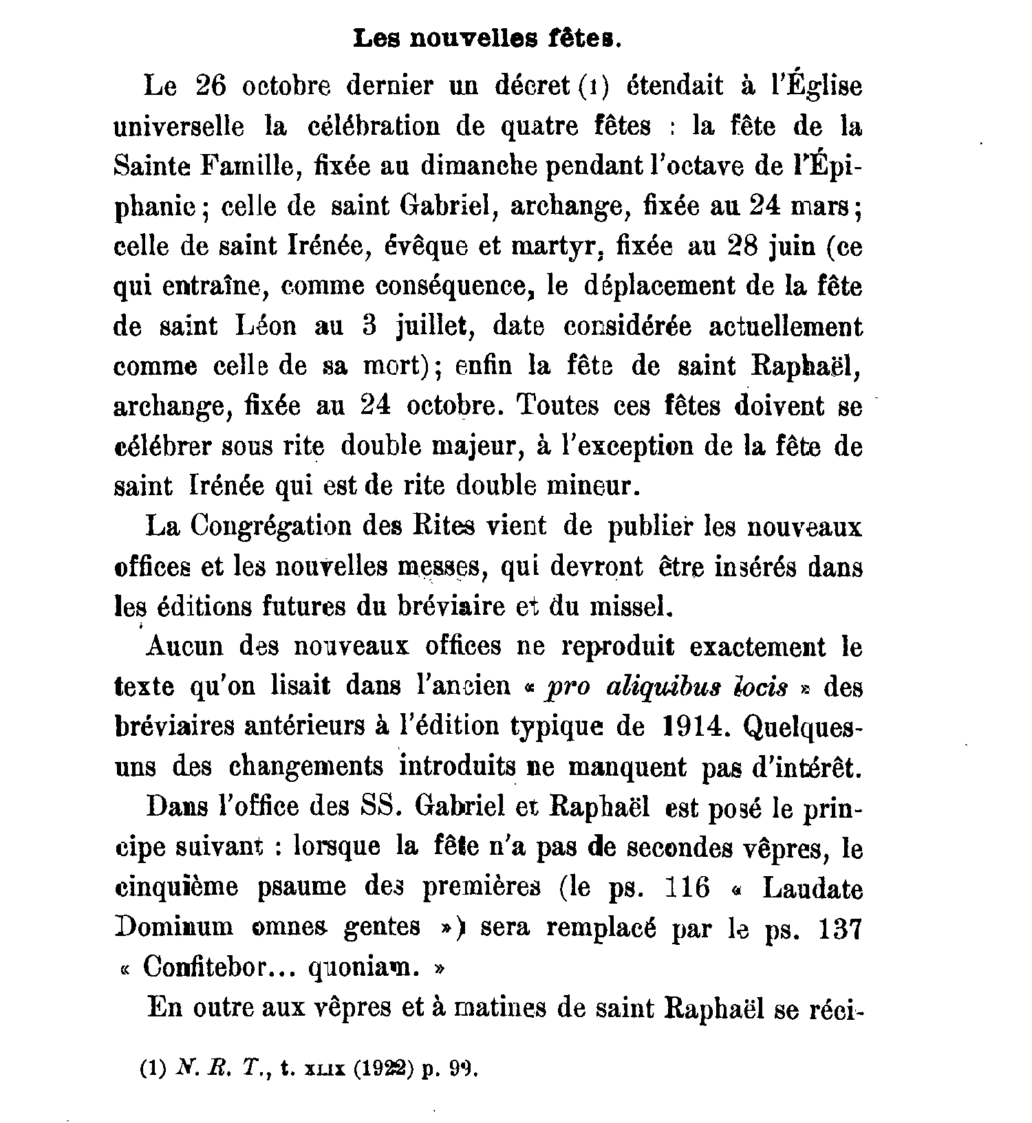 Les nouvelles fêtes