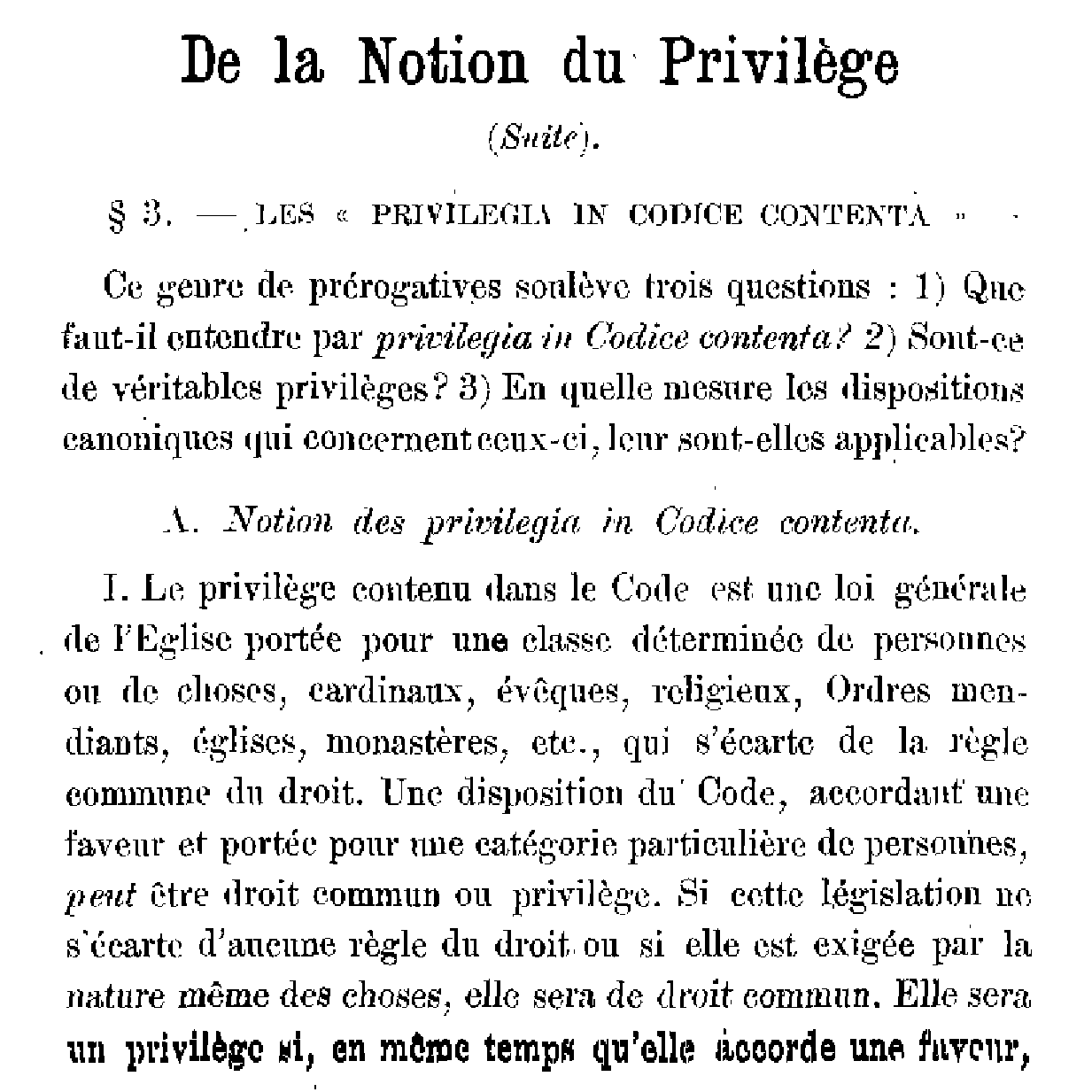 De la Notion du Privilège (2)