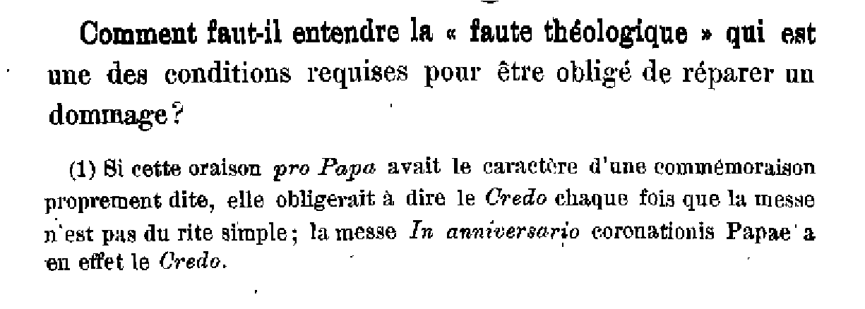 Comment faut-il entendre la 'faute théologique' qui est une des conditions requises pour être obligé de réparer un dommage.