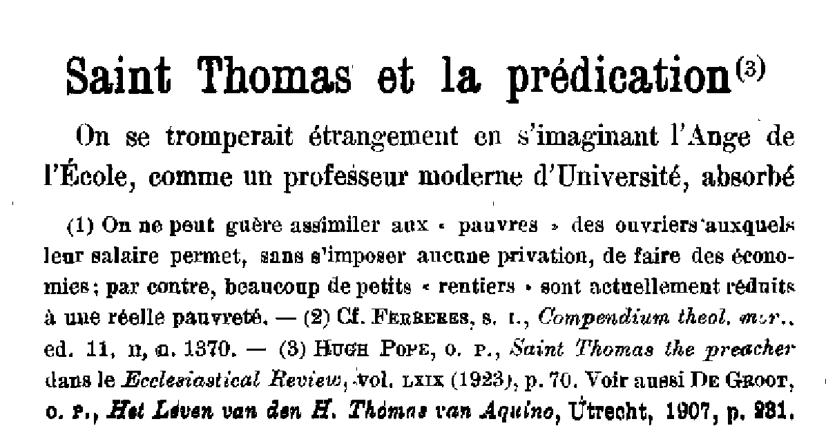 Saint Thomas et la prédication