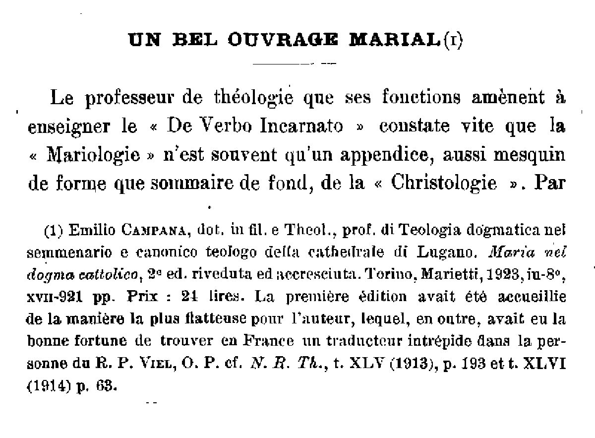 Un bel ouvrage marial