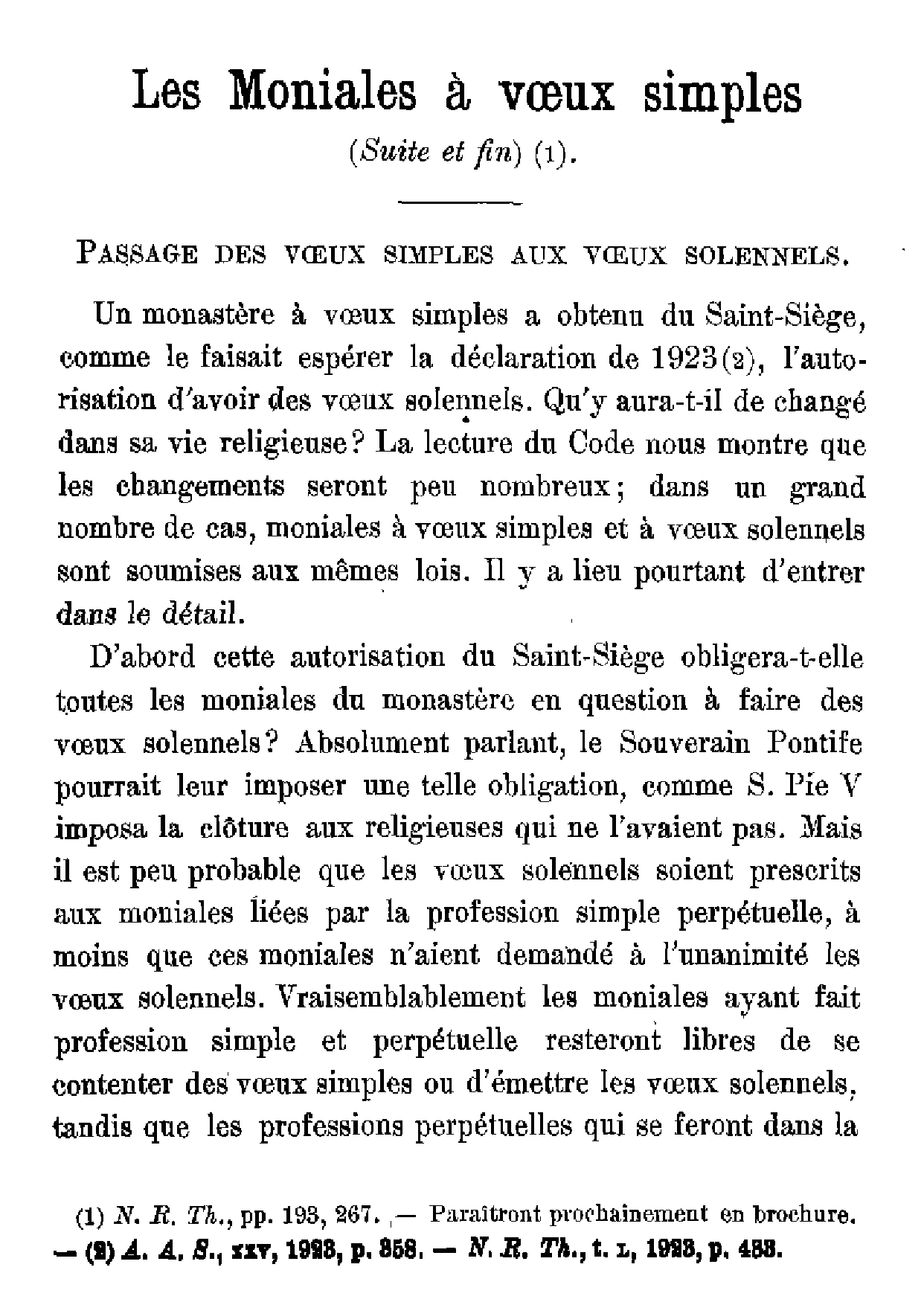 Les Moniales à voeux simples (3)