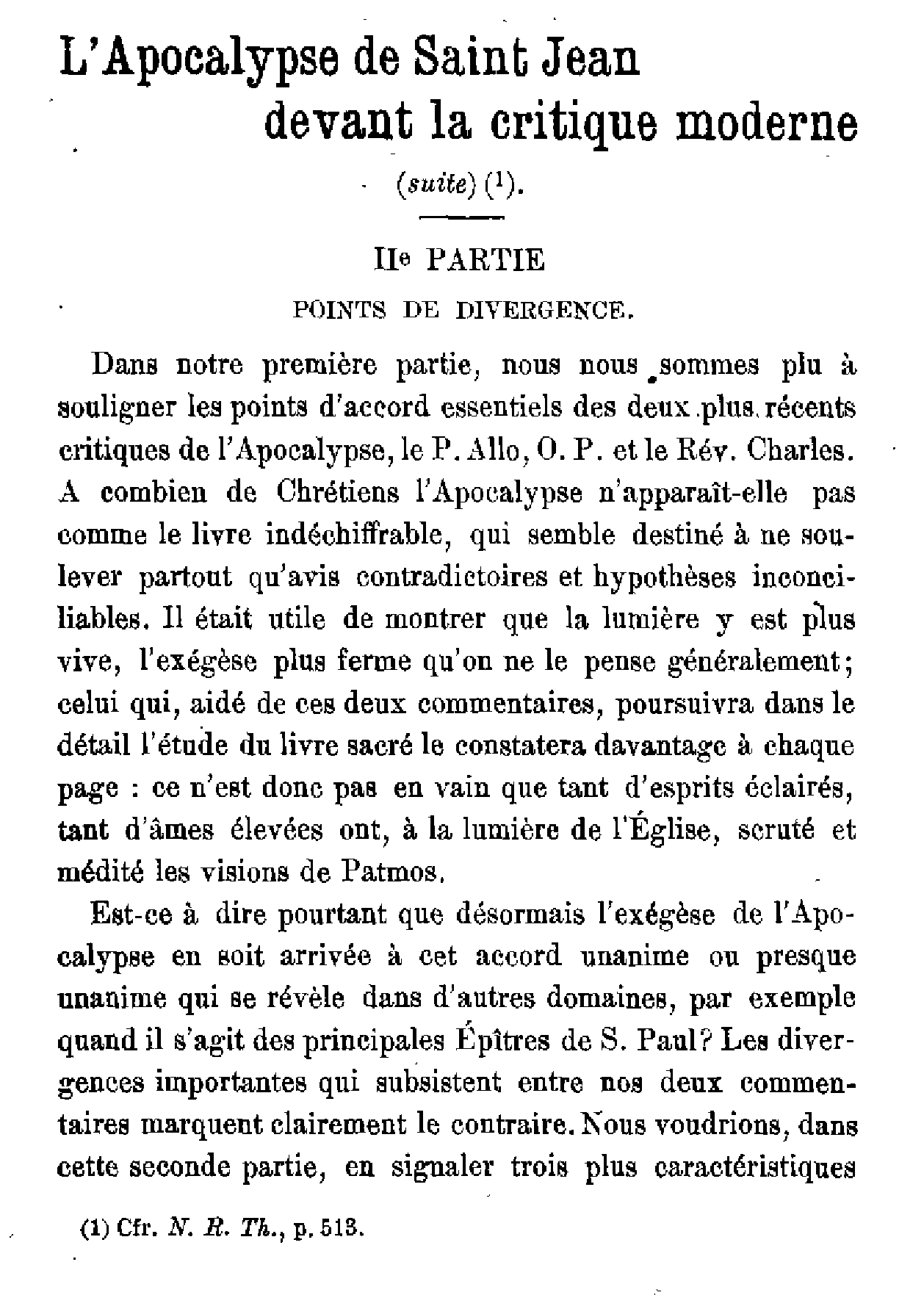 L'Apocalypse de Saint Jean devant la critique moderne (2)