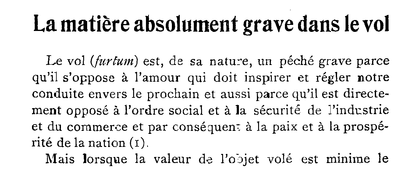 La matière absolument grave dans le vol