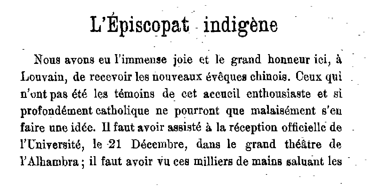 L'Episcopat indigène
