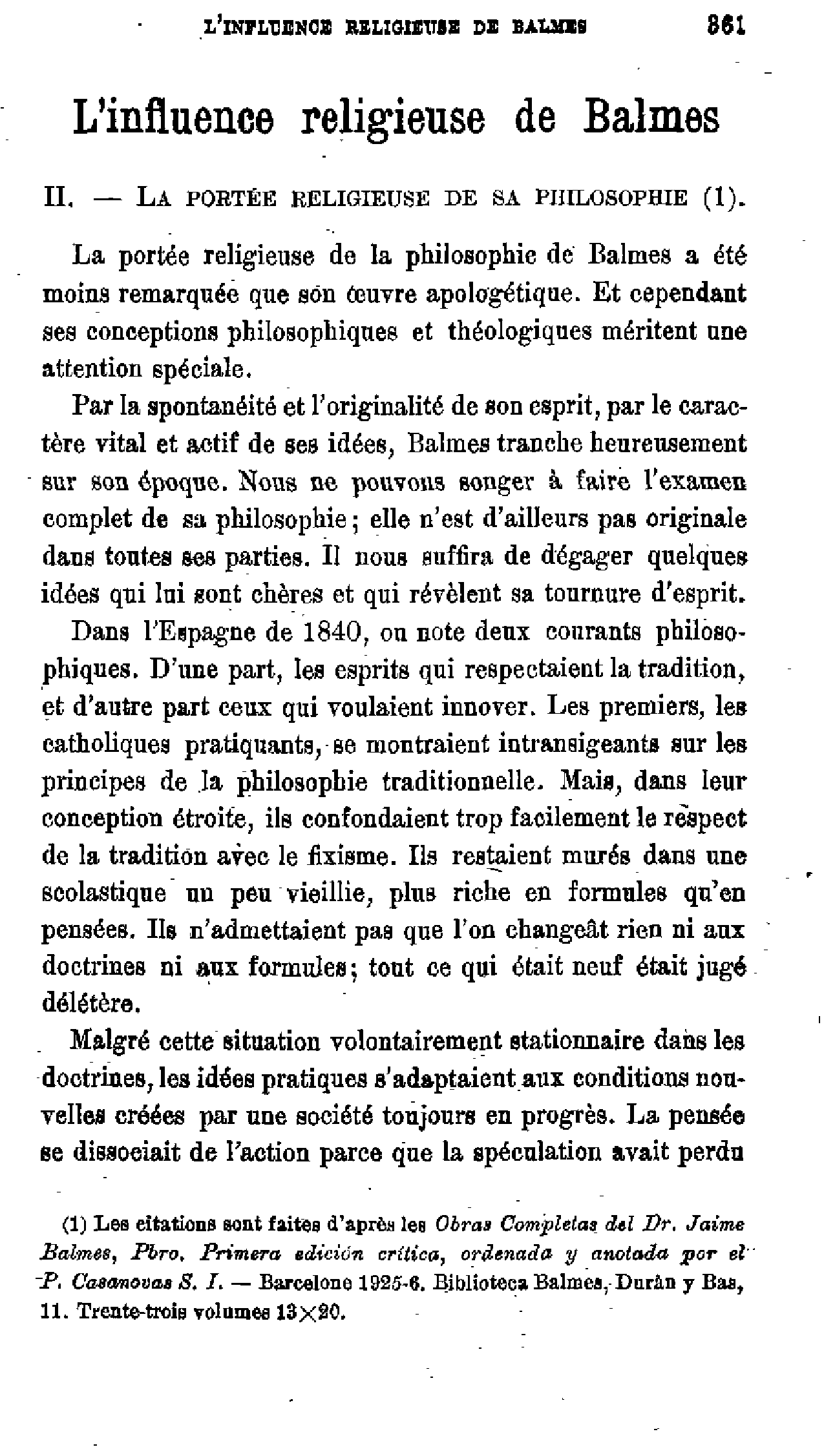L'influence religieuse de Balmes (2)