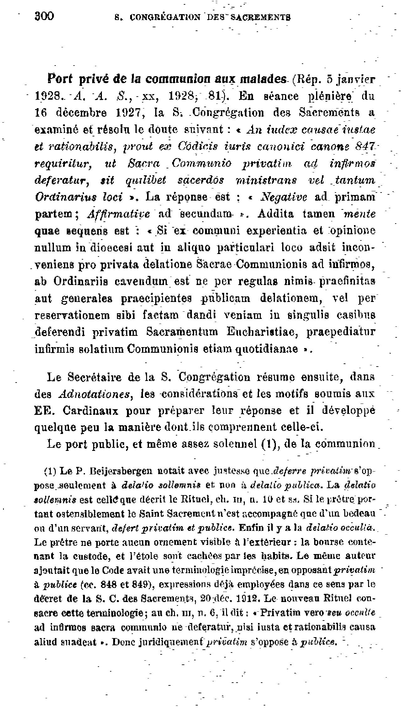 S. Congrégation des Sacrements