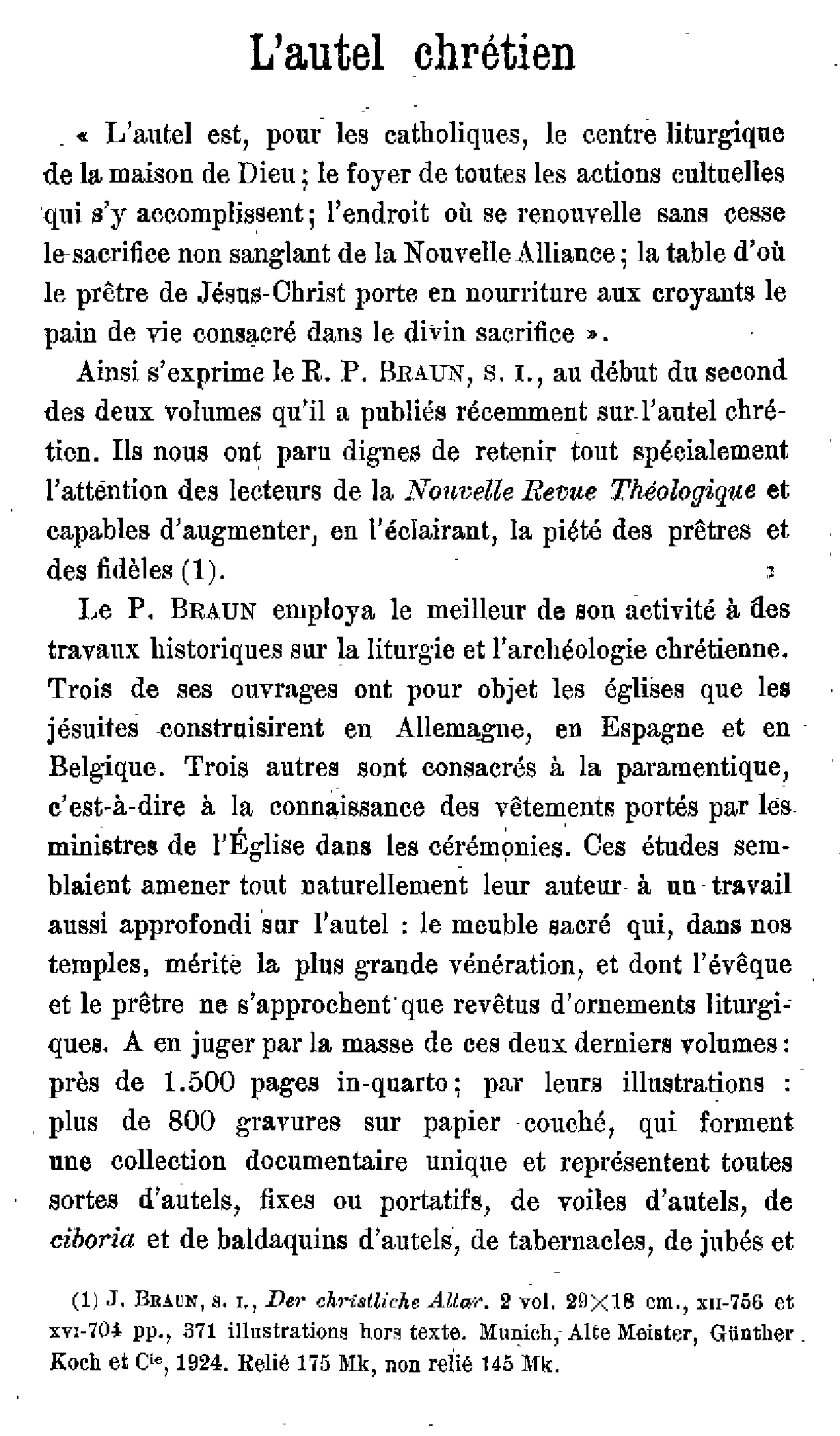 L'autel chrétien