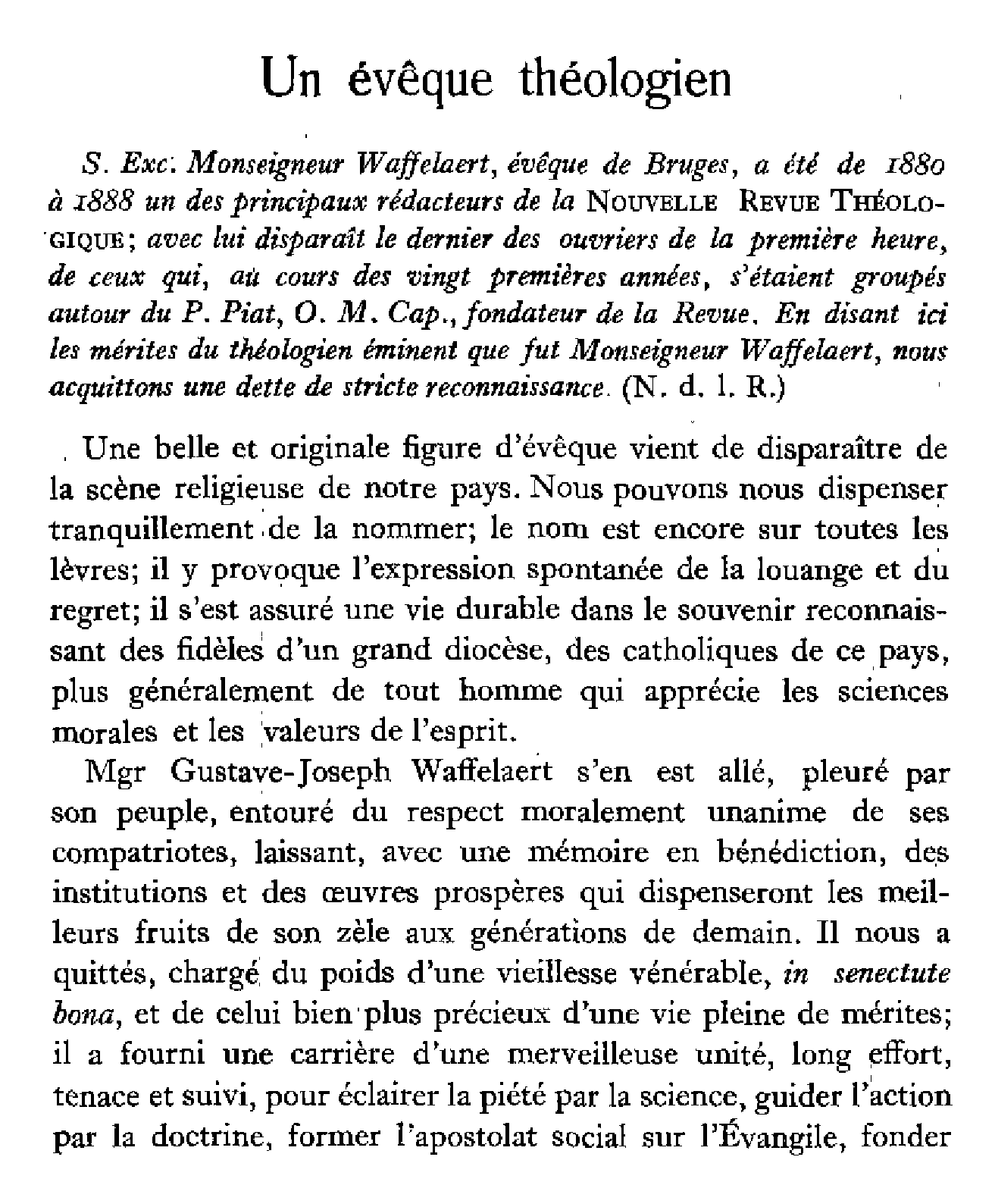 Un évêque théologien