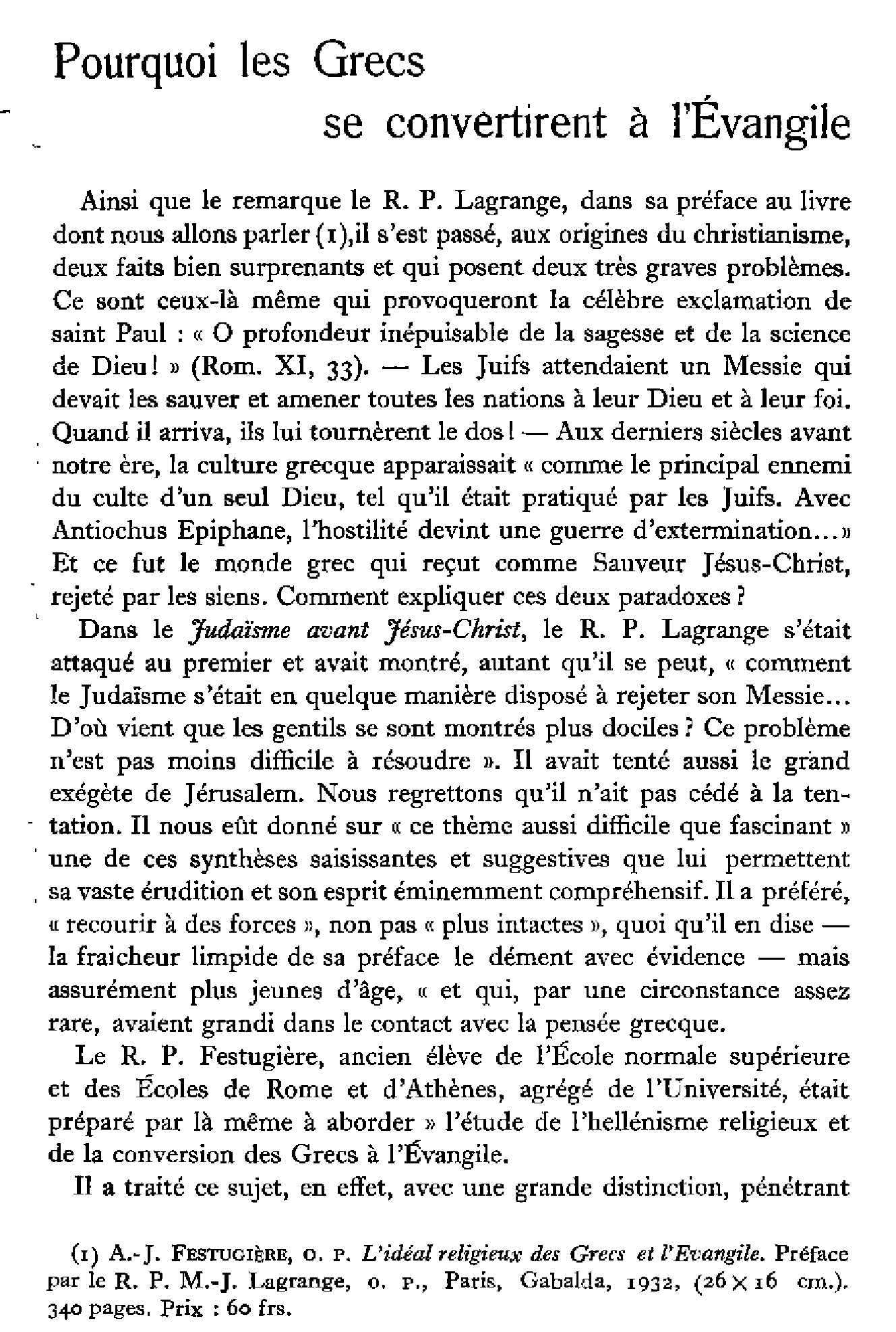 Pourquoi les Grecs se convertirent à l'Evangile .