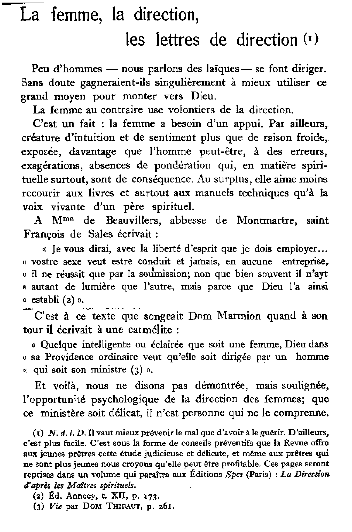 La femme, la direction, les lettres de direction