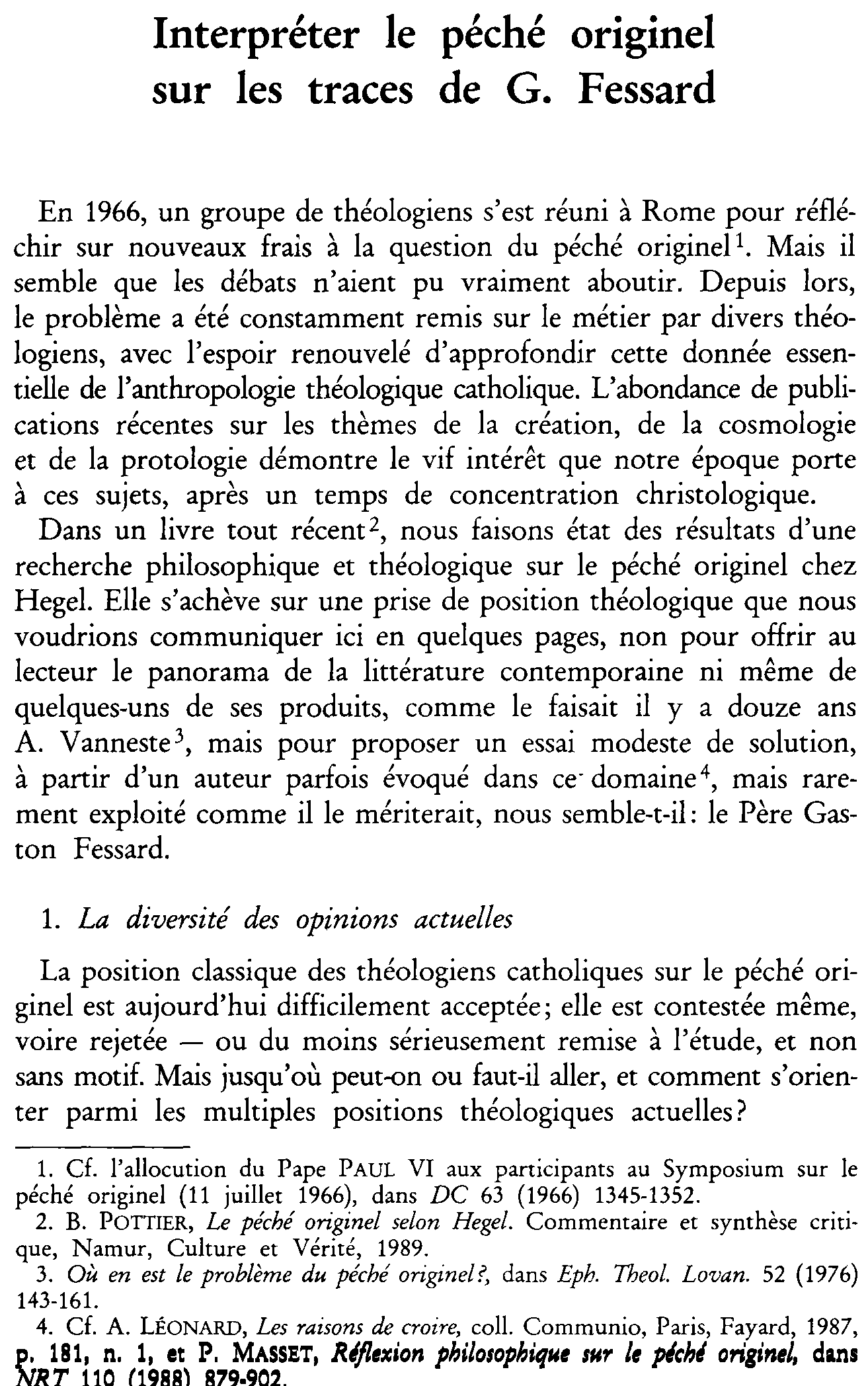 Interpréter le péché originel sur les traces de G. Fessard