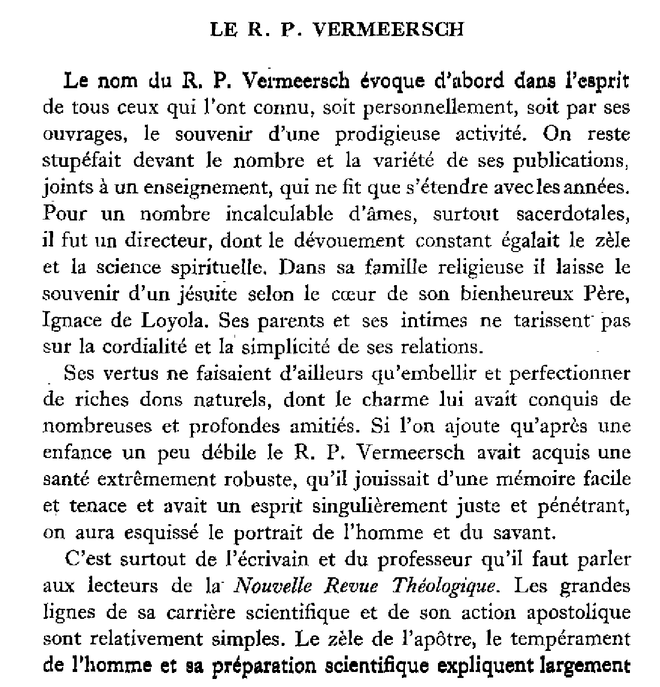 Le R.P. Vermeersch