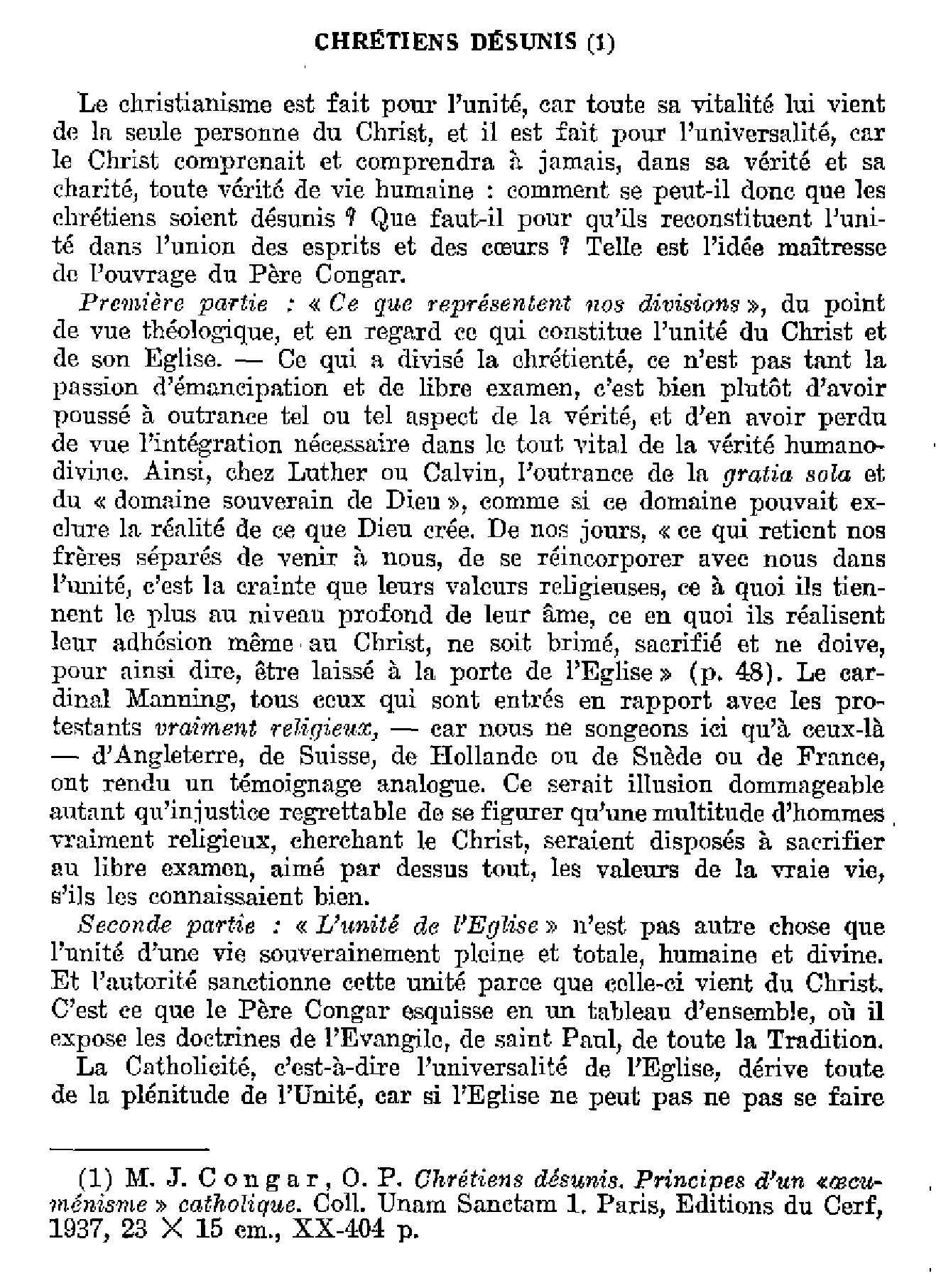 Chrétiens désunis. Pour mieux lire le Code