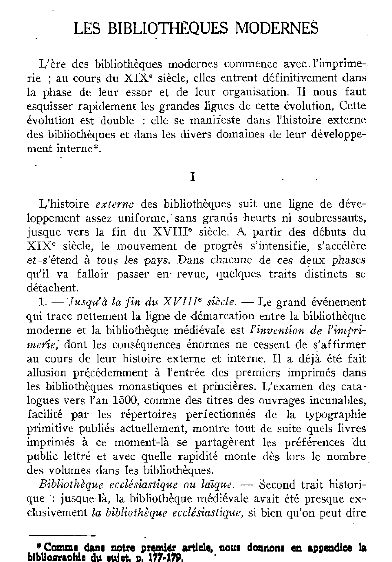 Les bibliothèques modernes
