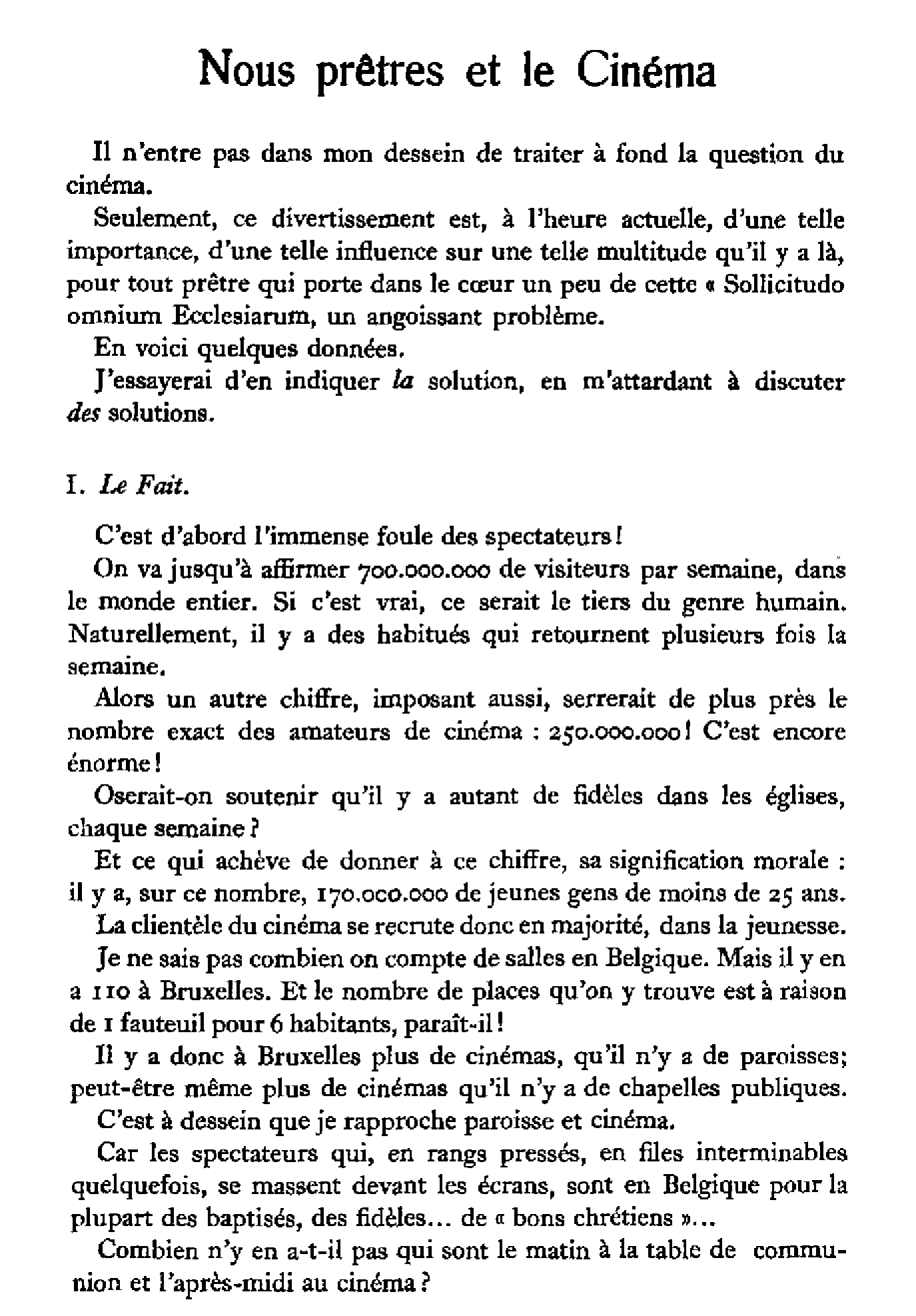 Nous prêtres et le Cinéma