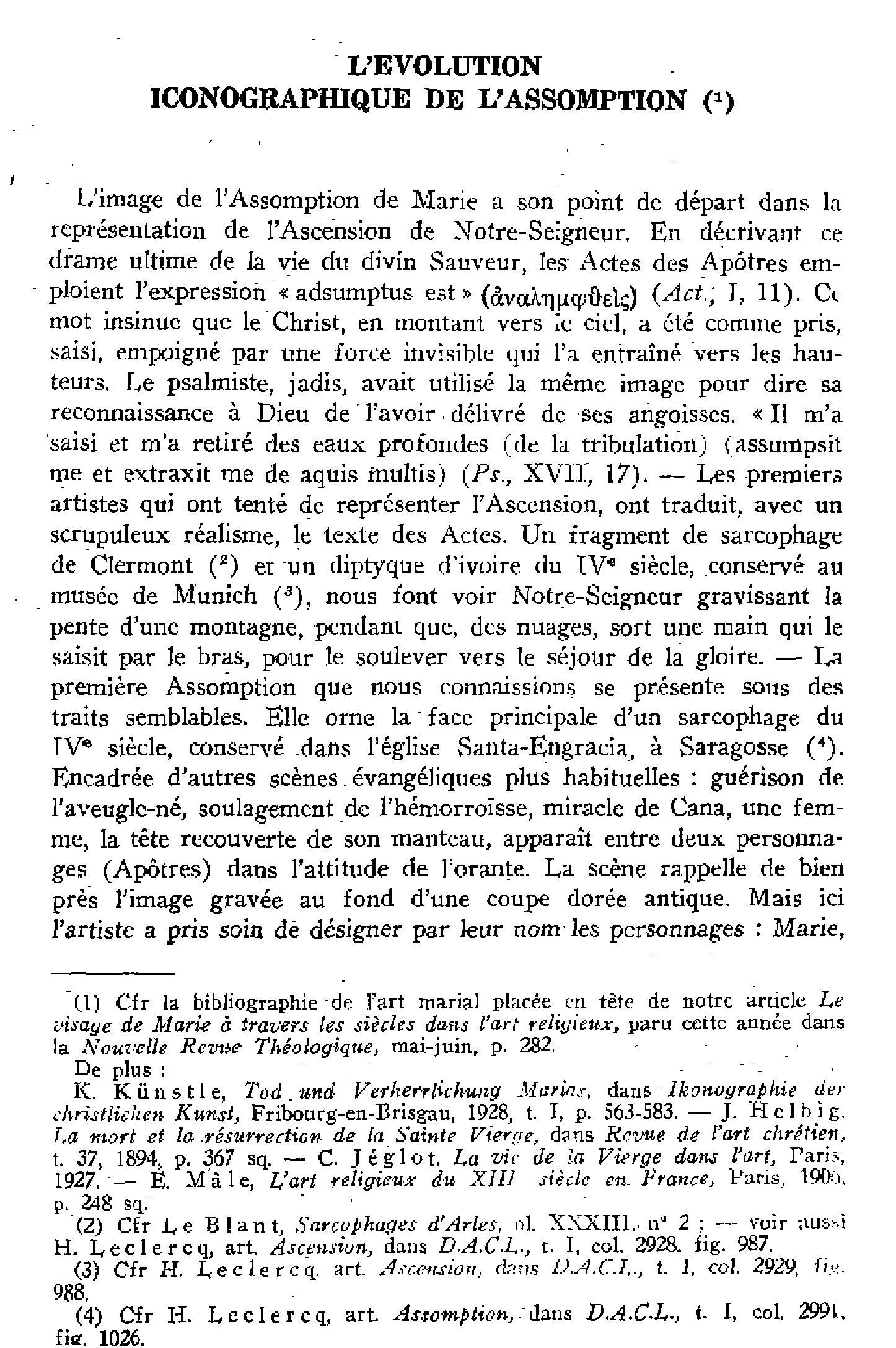 L'évolution iconographique de l'assomption