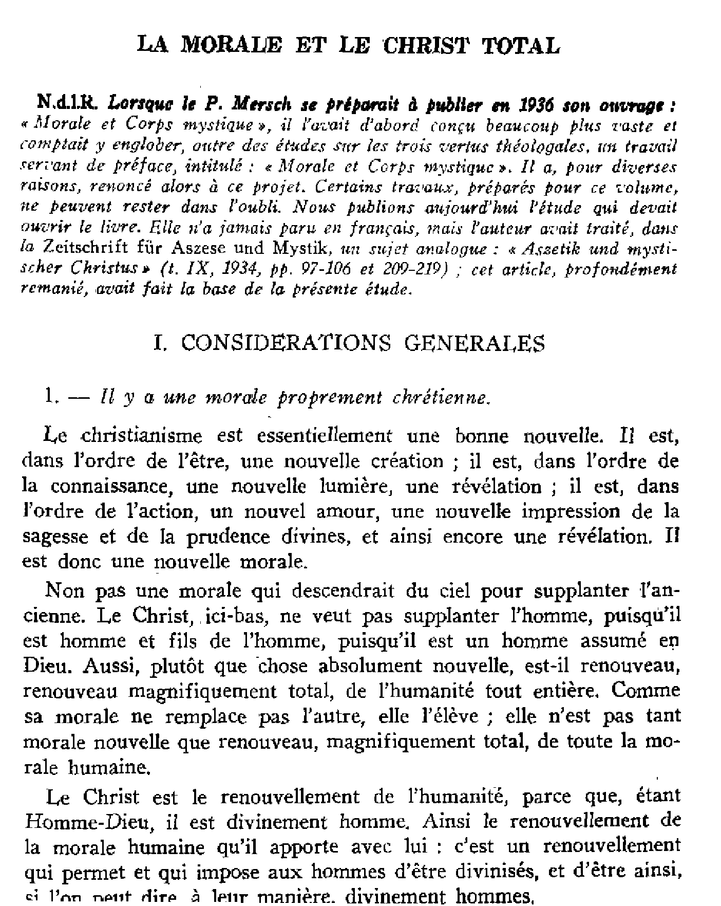 La morale et le Christ total