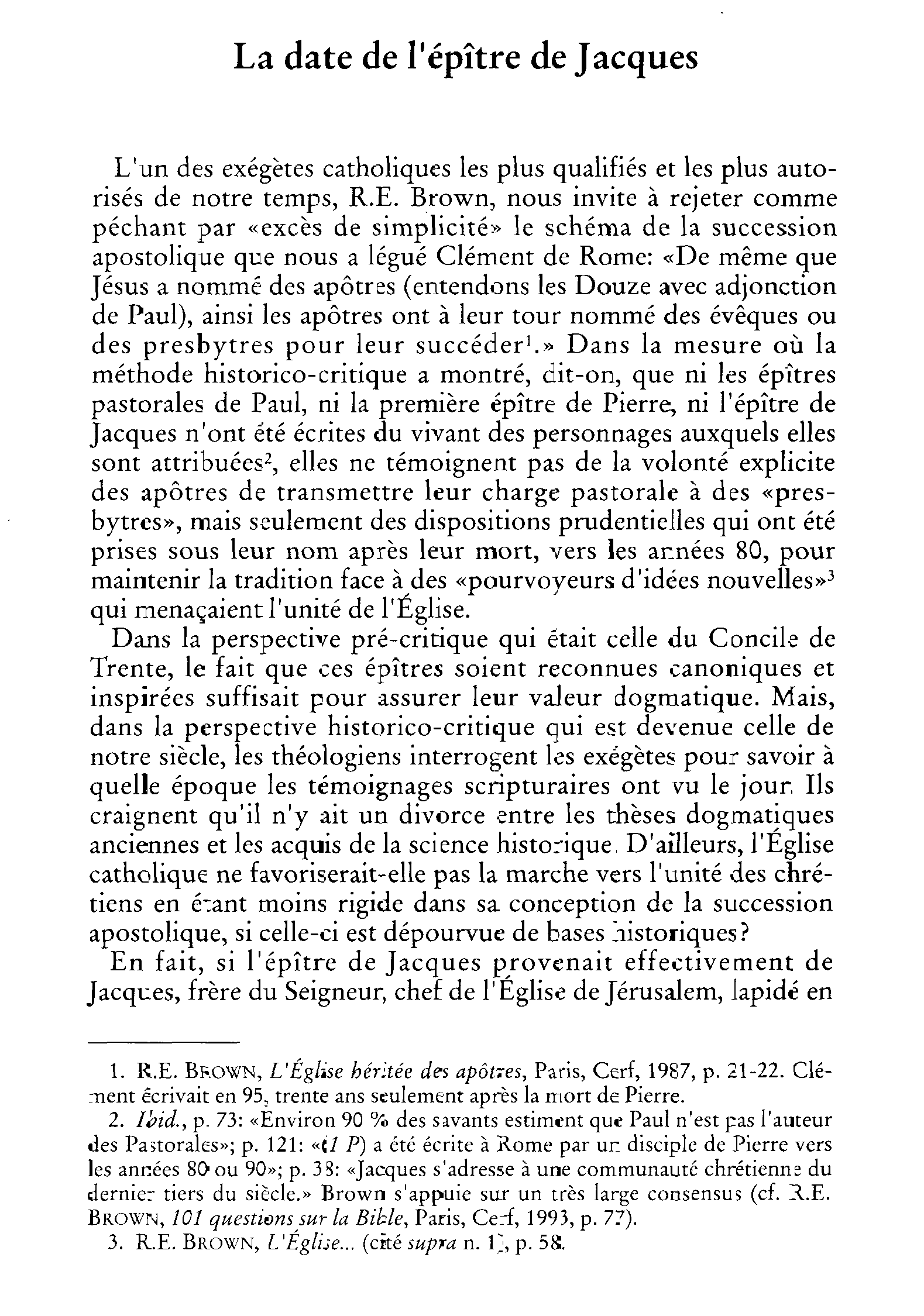 La date de l'épître de Jacques