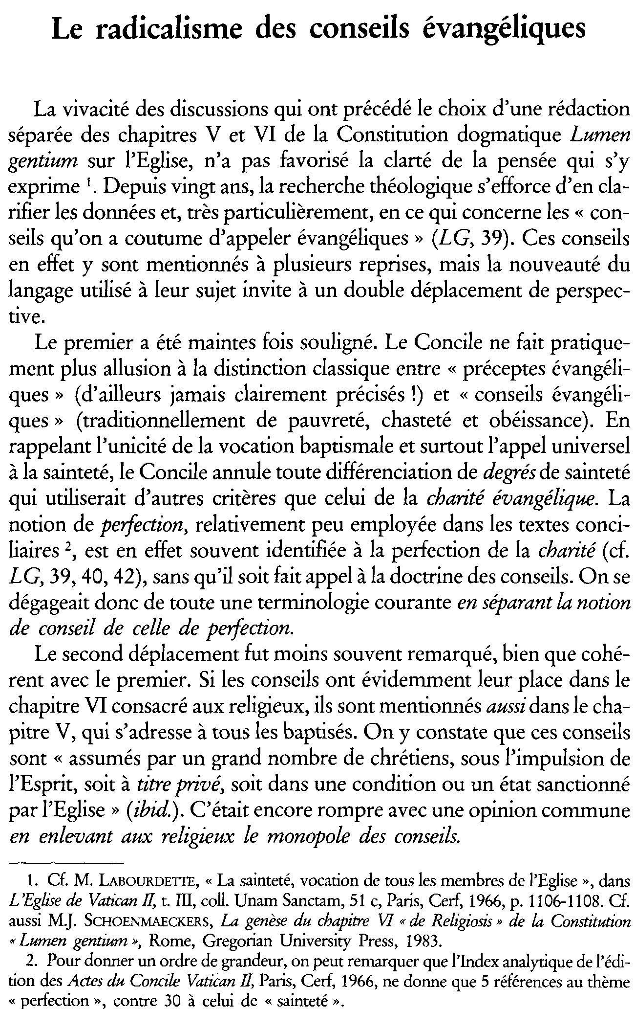 Le radicalisme des conseils évangéliques