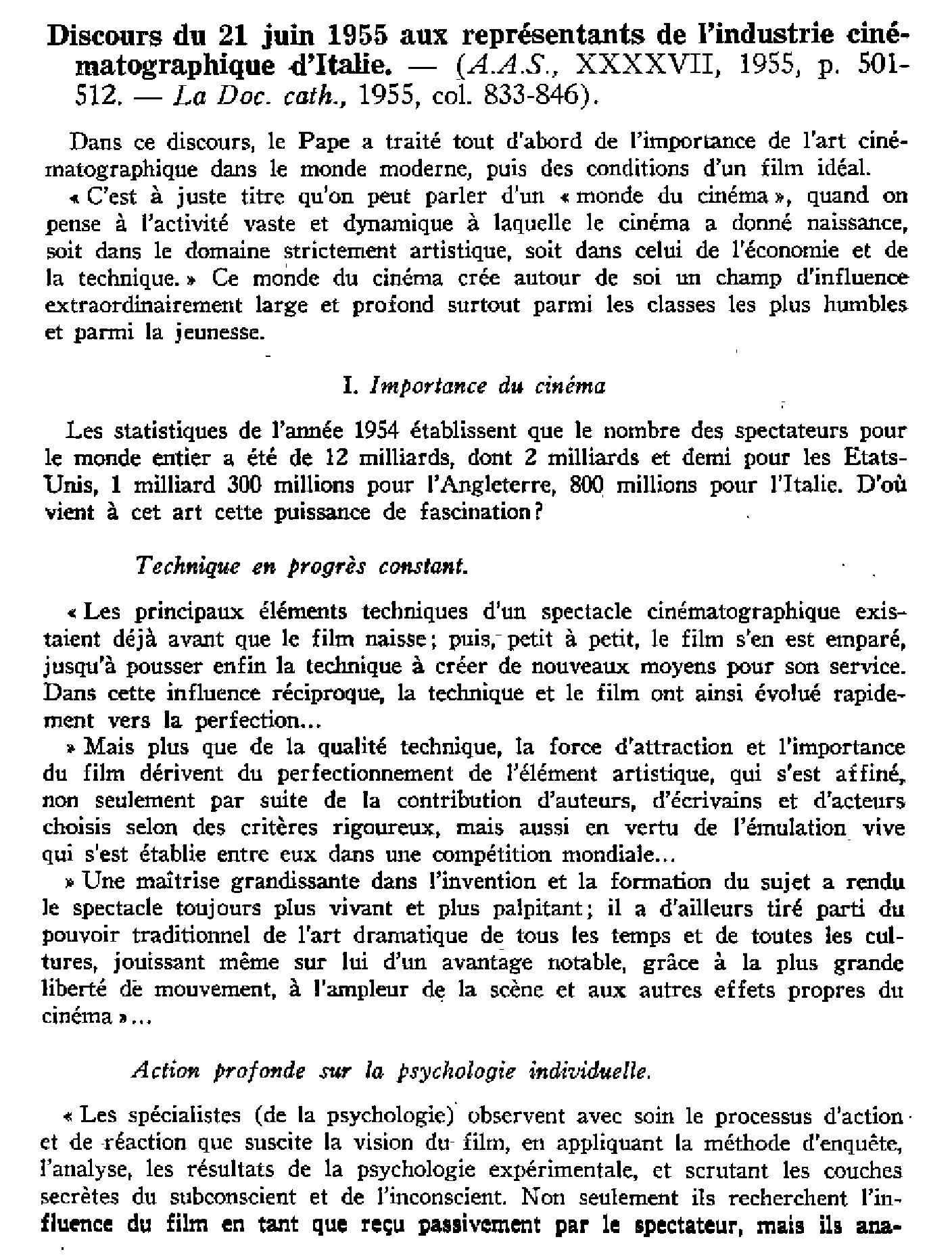 Actes du Souverain Pontife