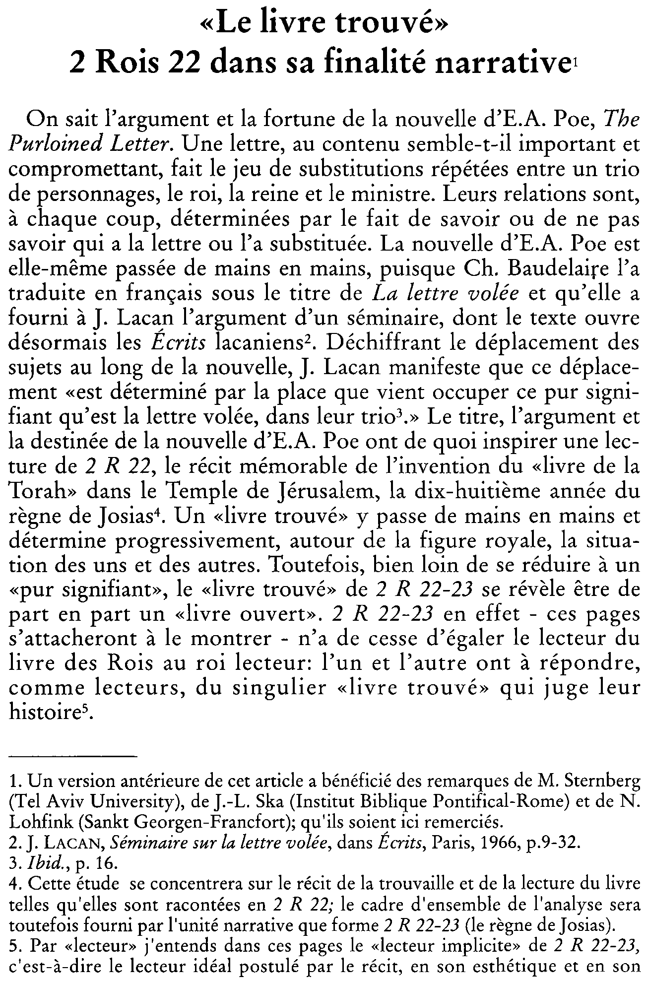 Le livre «trouvé». 2 Rois 22 dans sa finalité narrative