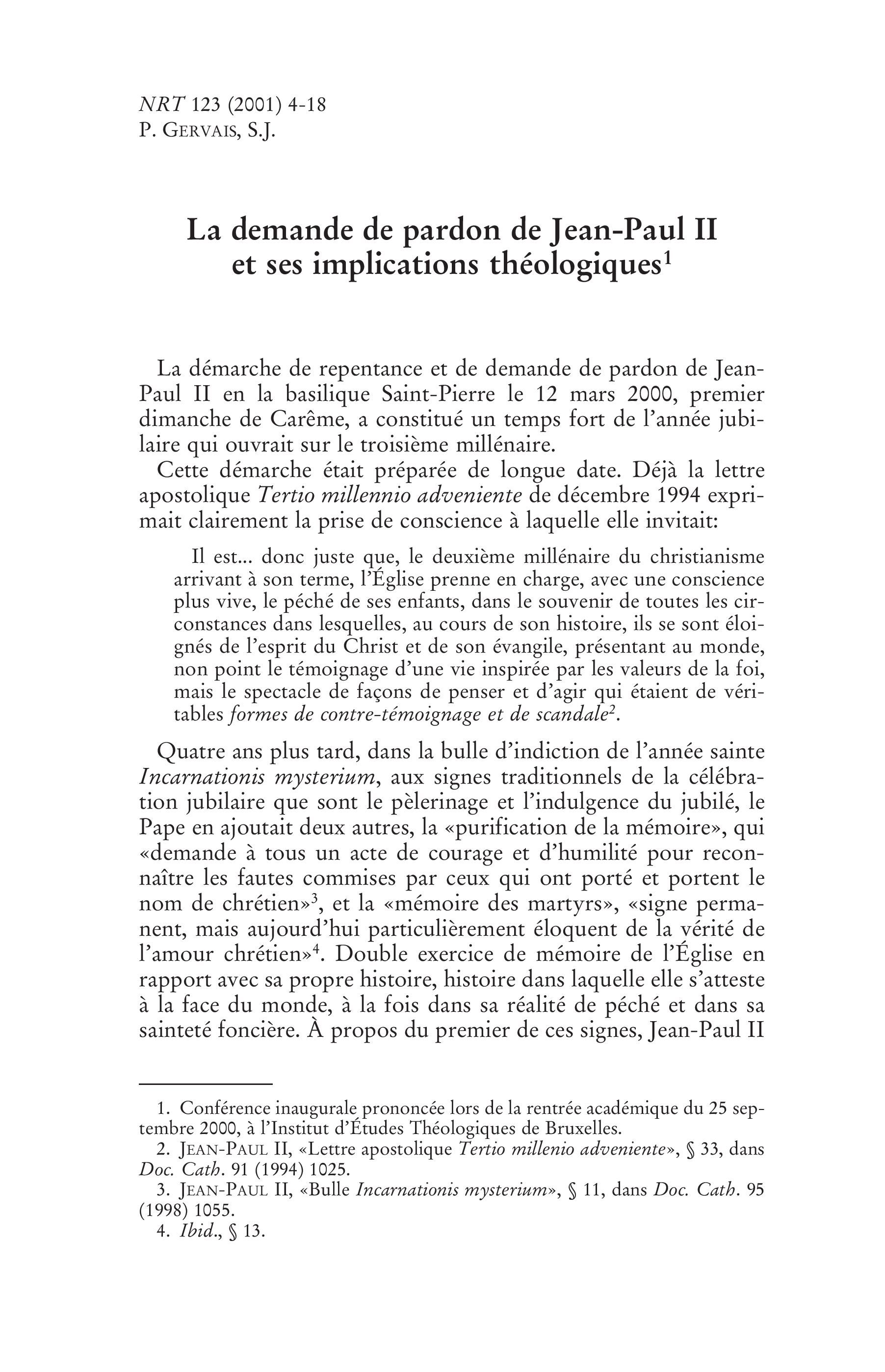 La demande de pardon de Jean-Paul II et ses implications théologiques