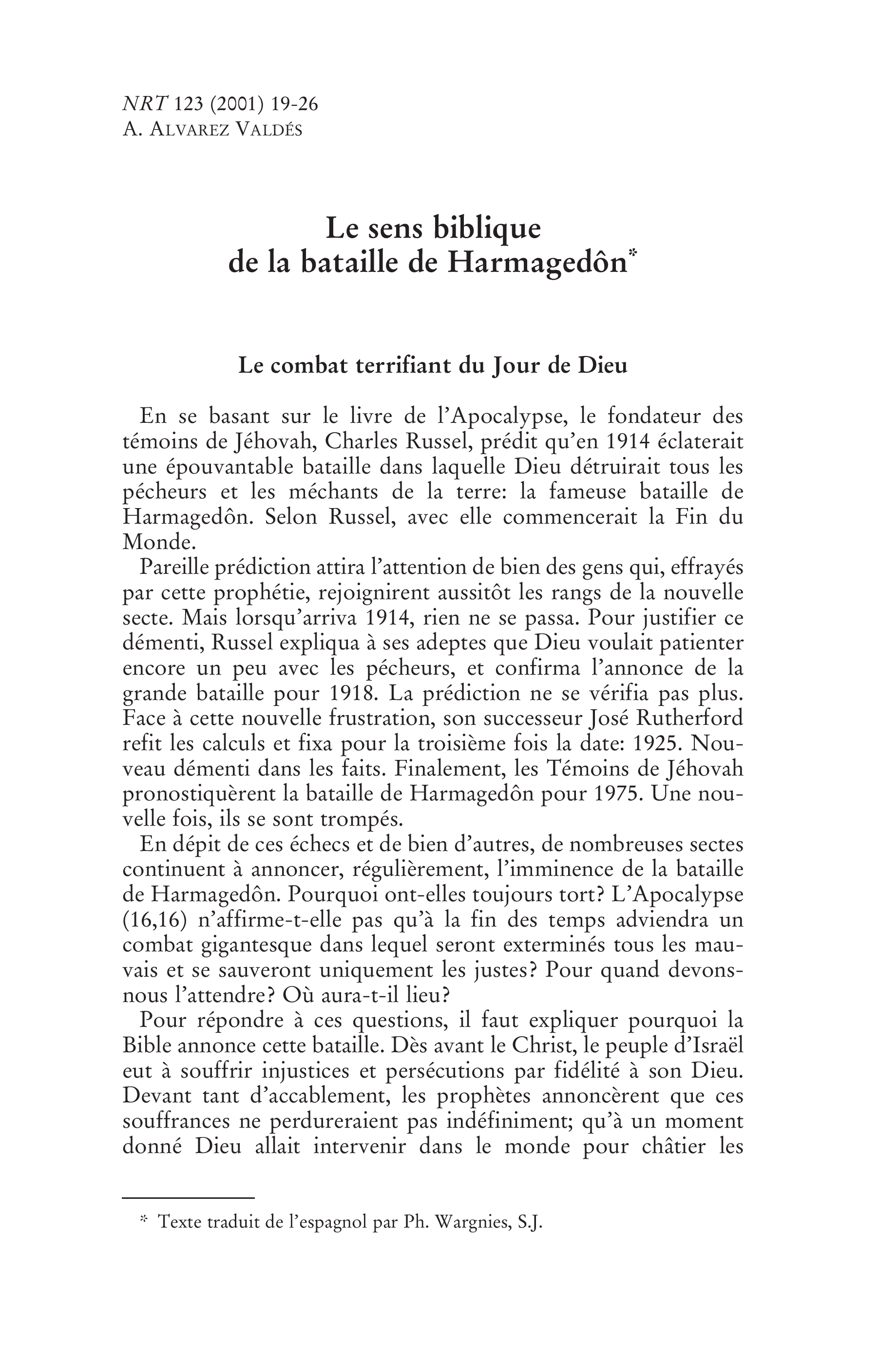 Le sens biblique de la bataille de Harmageddon