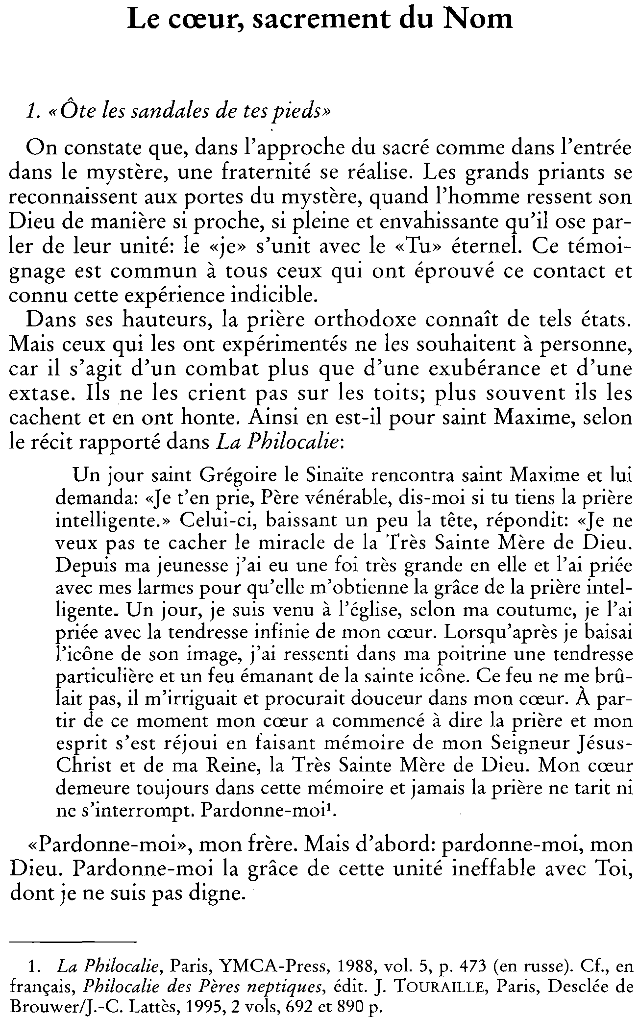 Le coeur, sacrement du Nom