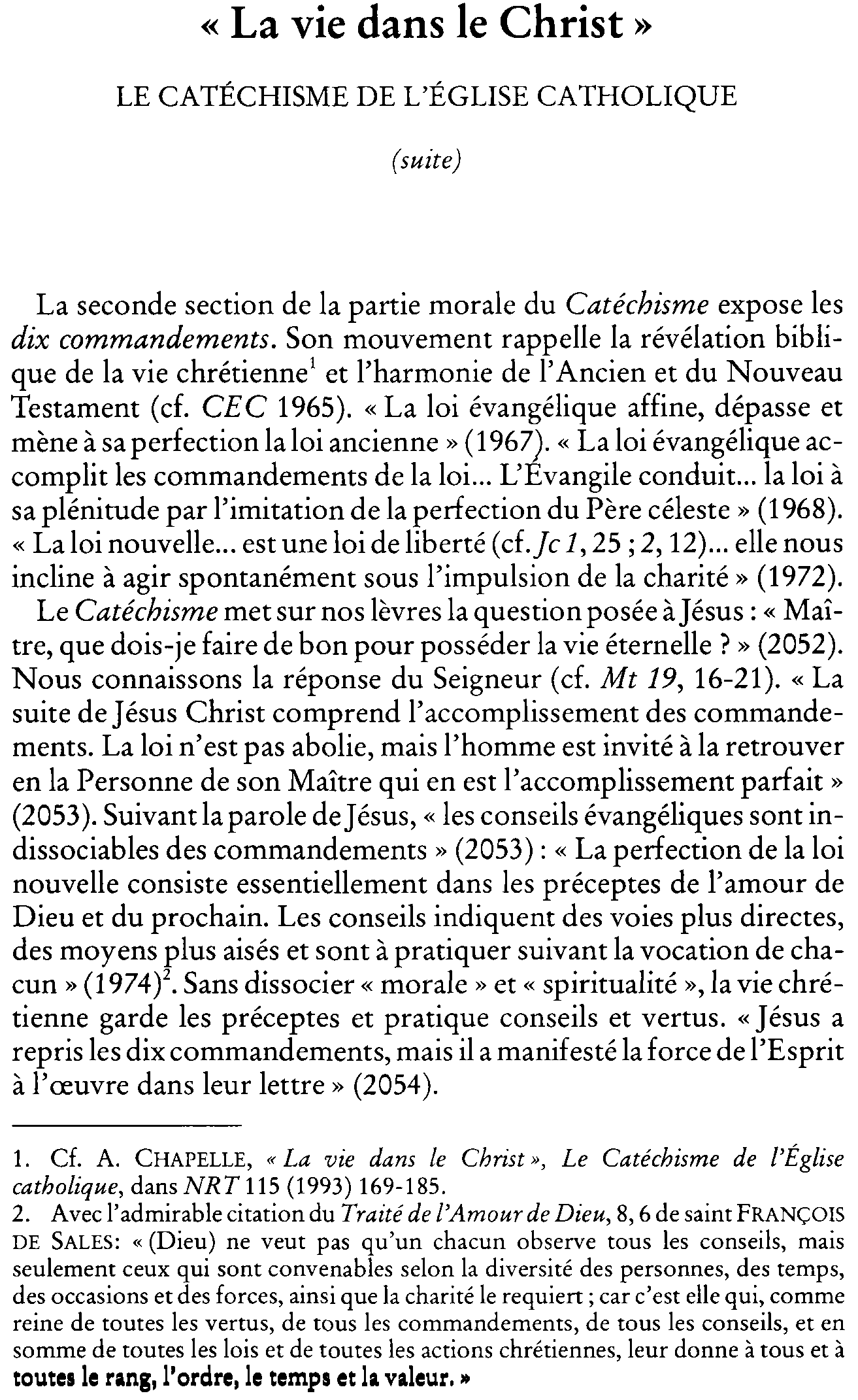 La vie dans le Christ. Le Catéchisme de l'Église catholique (suite)