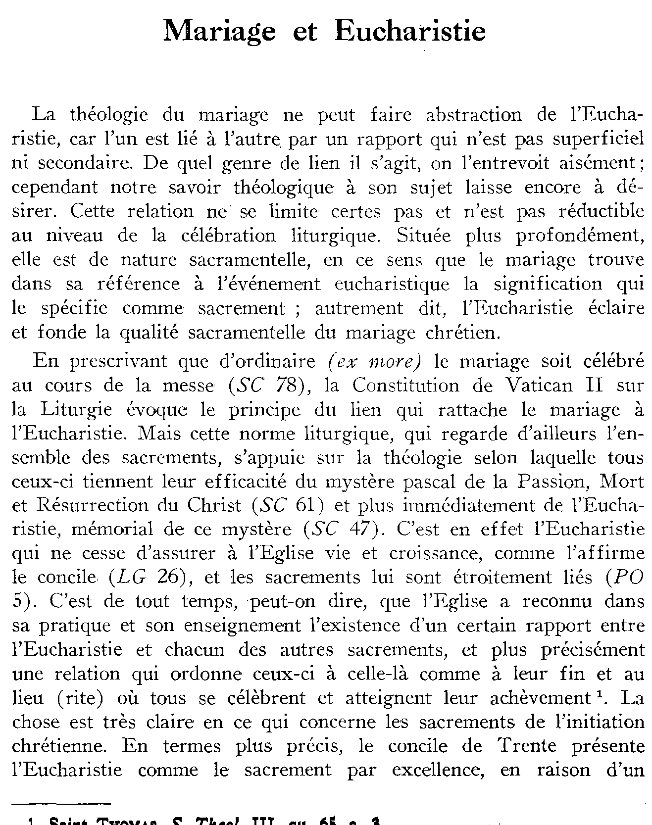 Mariage et Eucharistie