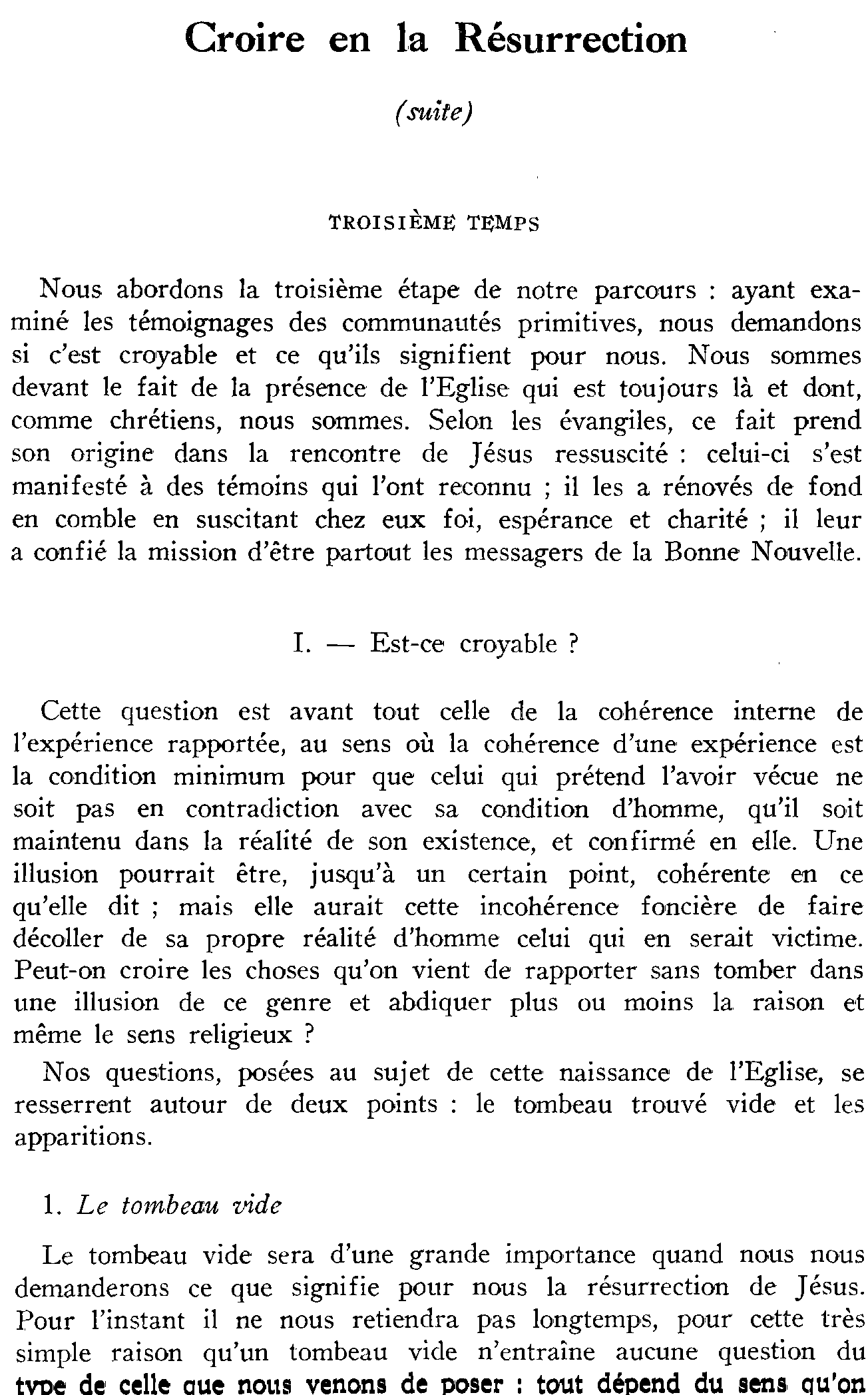 Croire en la Résurrection (suite)