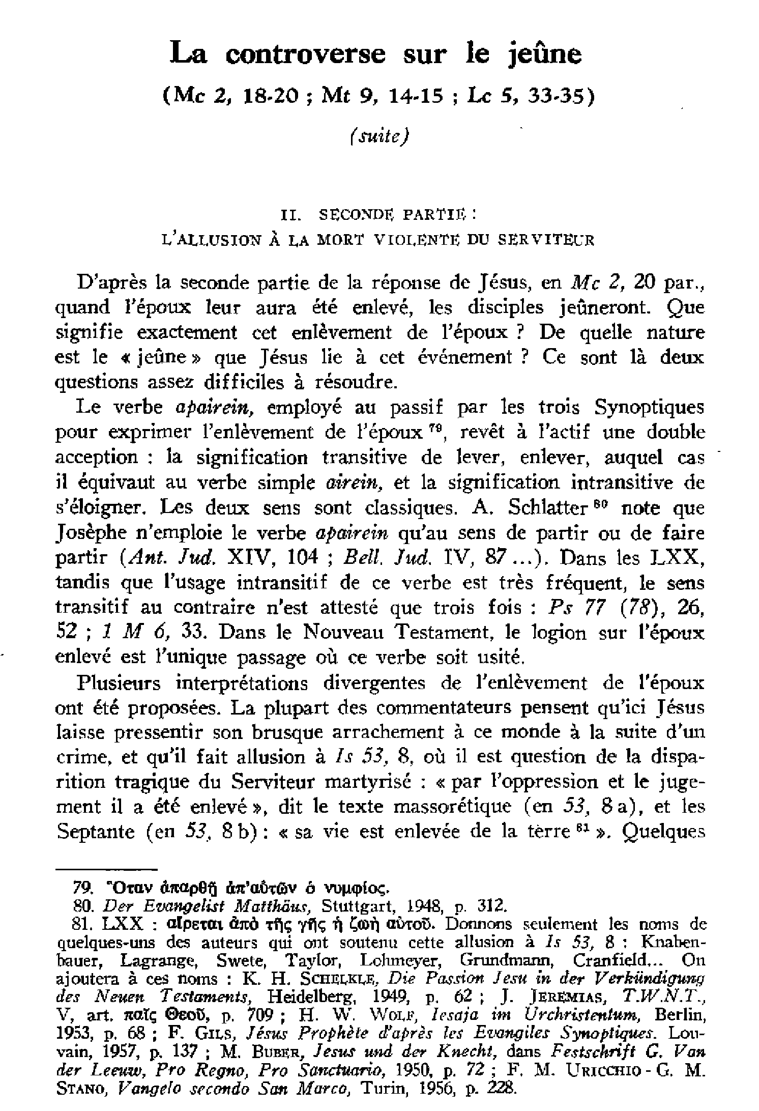 La controverse sur le jeûne (suite)