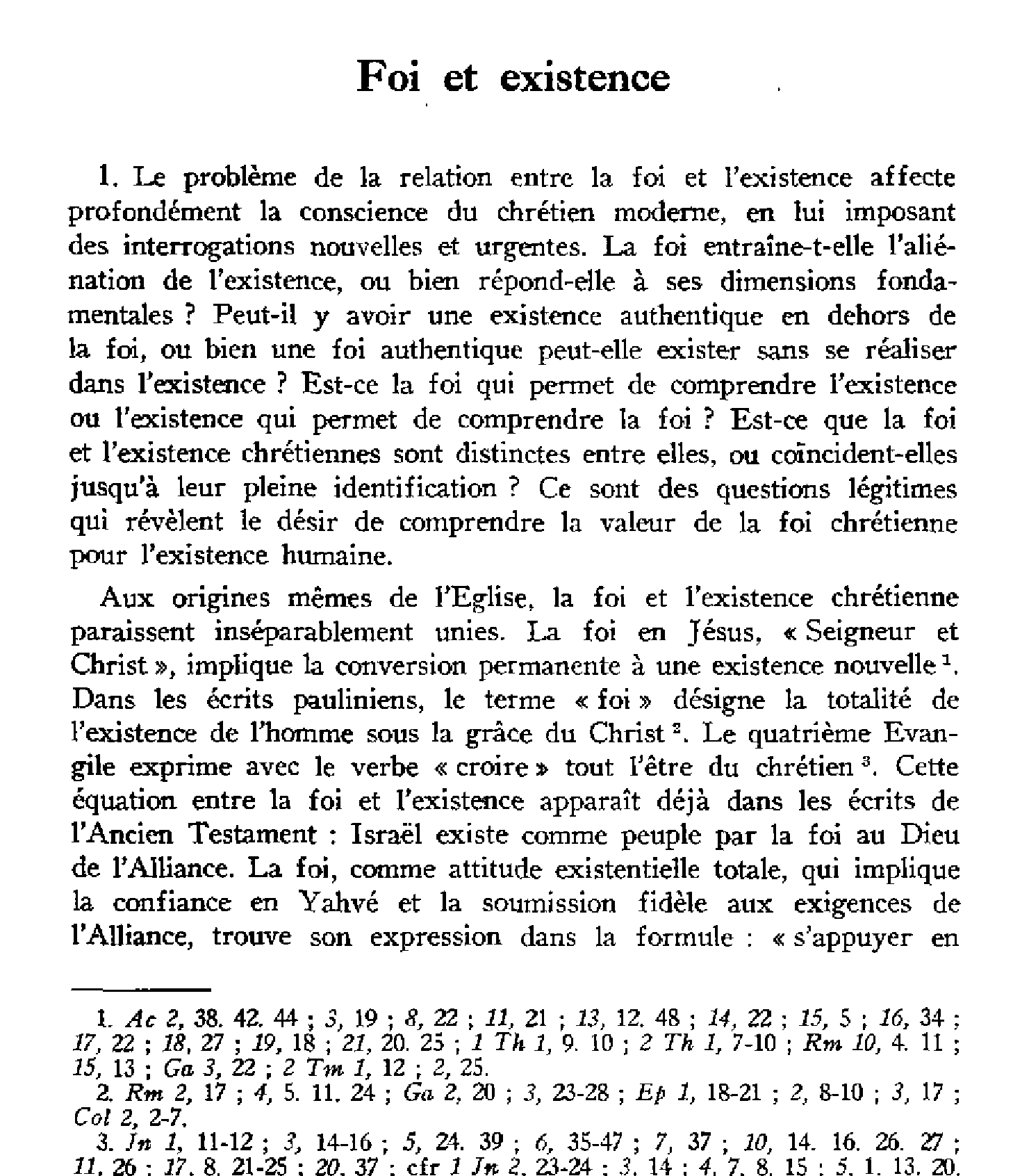 Foi et existence