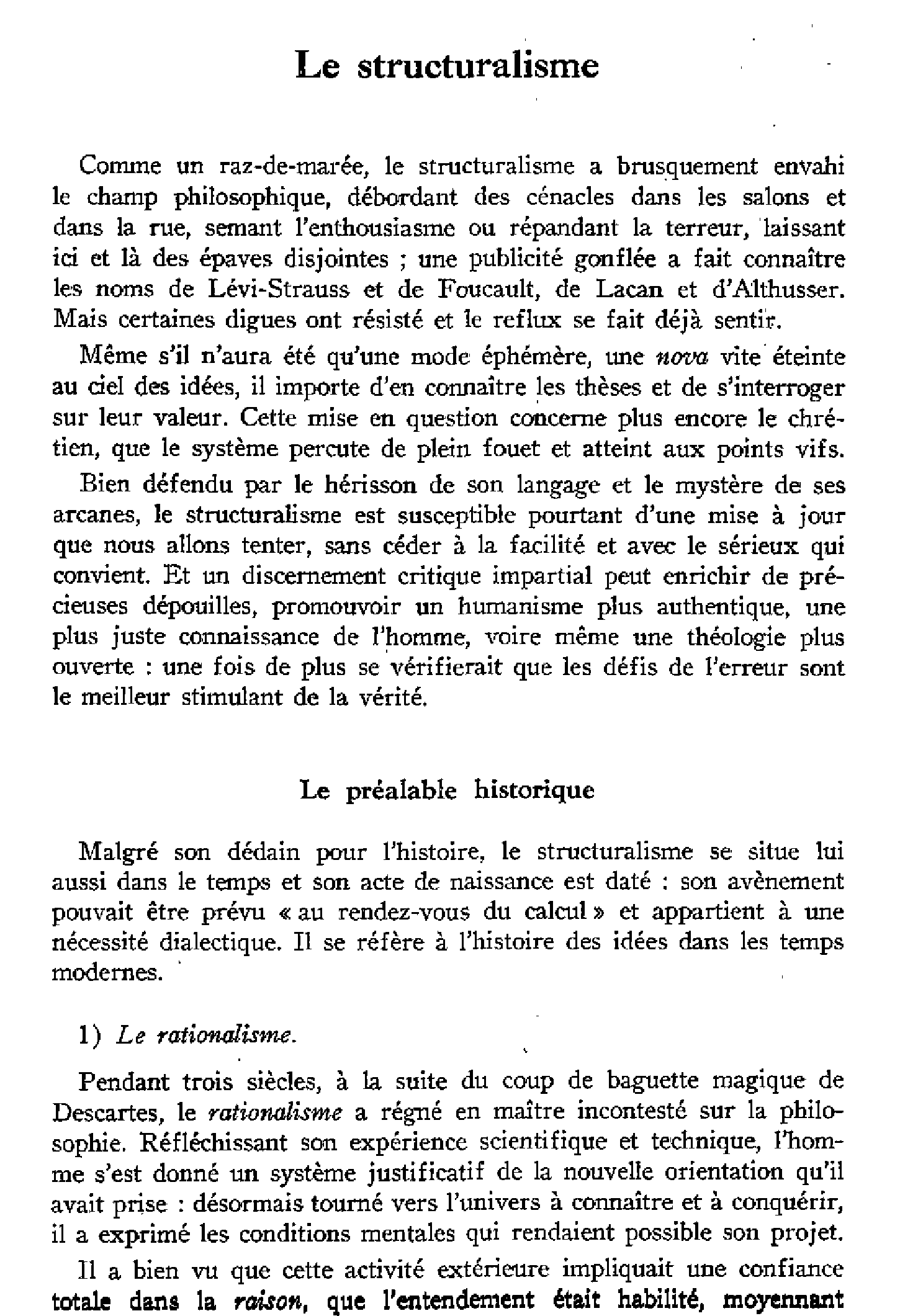 Le structuralisme