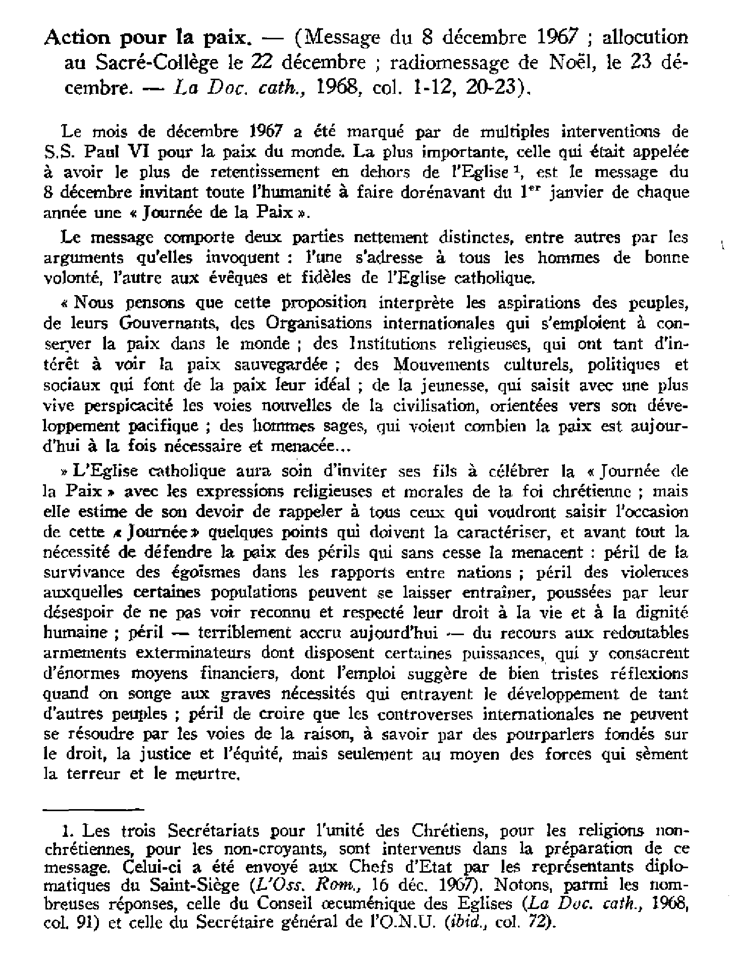 Action pour la paix