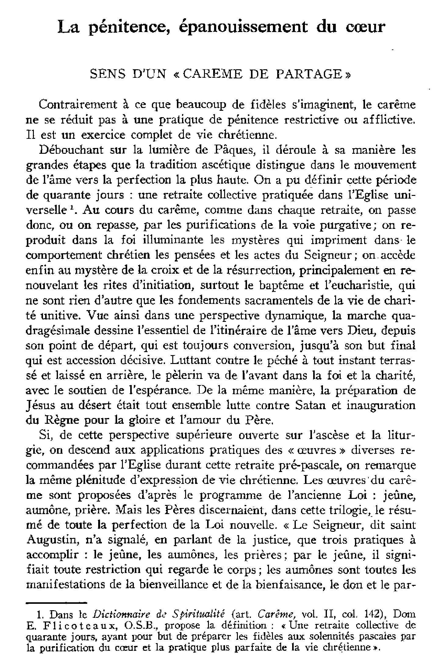 La pénitence, épanouissement du coeur