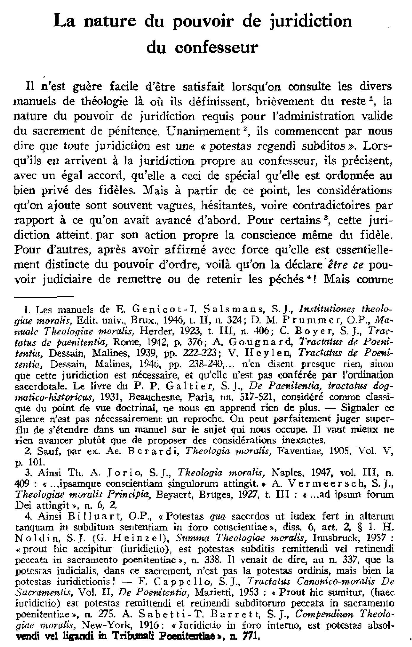 La nature du pouvoir de juridiction du confesseur