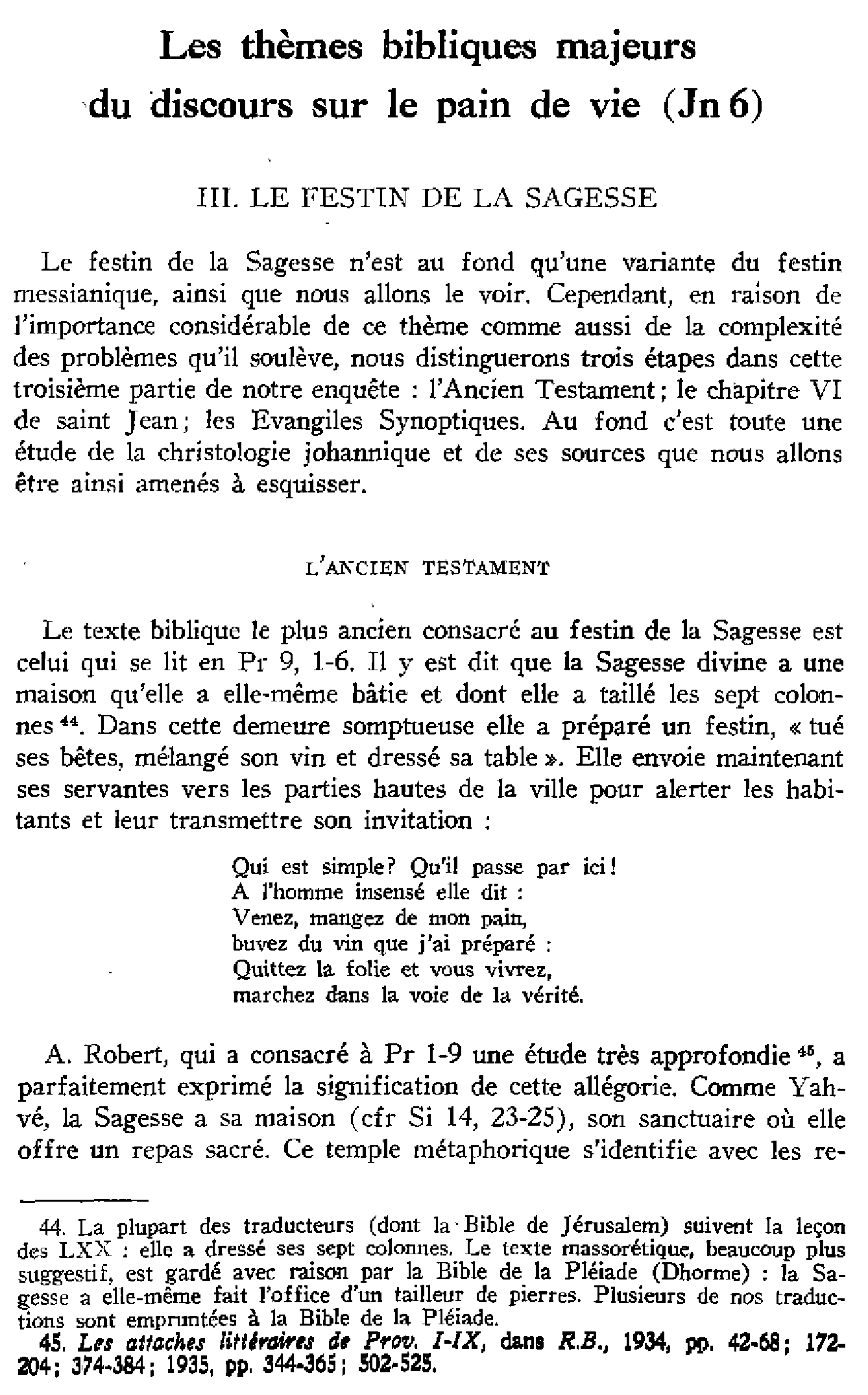 Les thèmes bibliques majeurs du discours sur le pain de vie (Jean 6) - suite
