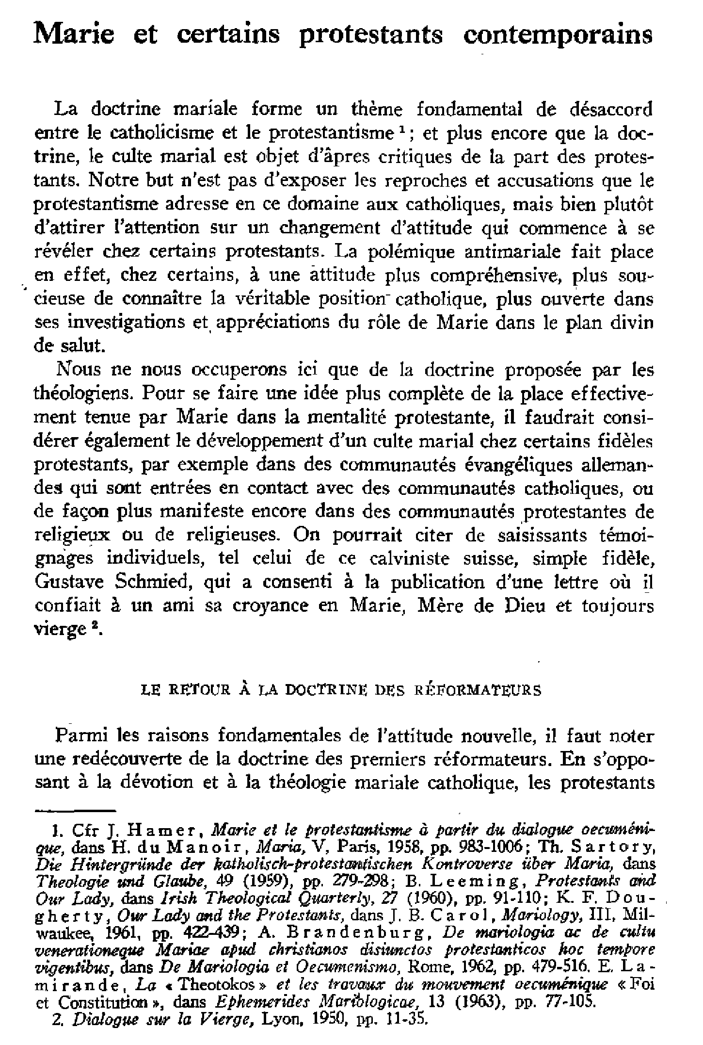 Marie et certains protestants contemporains