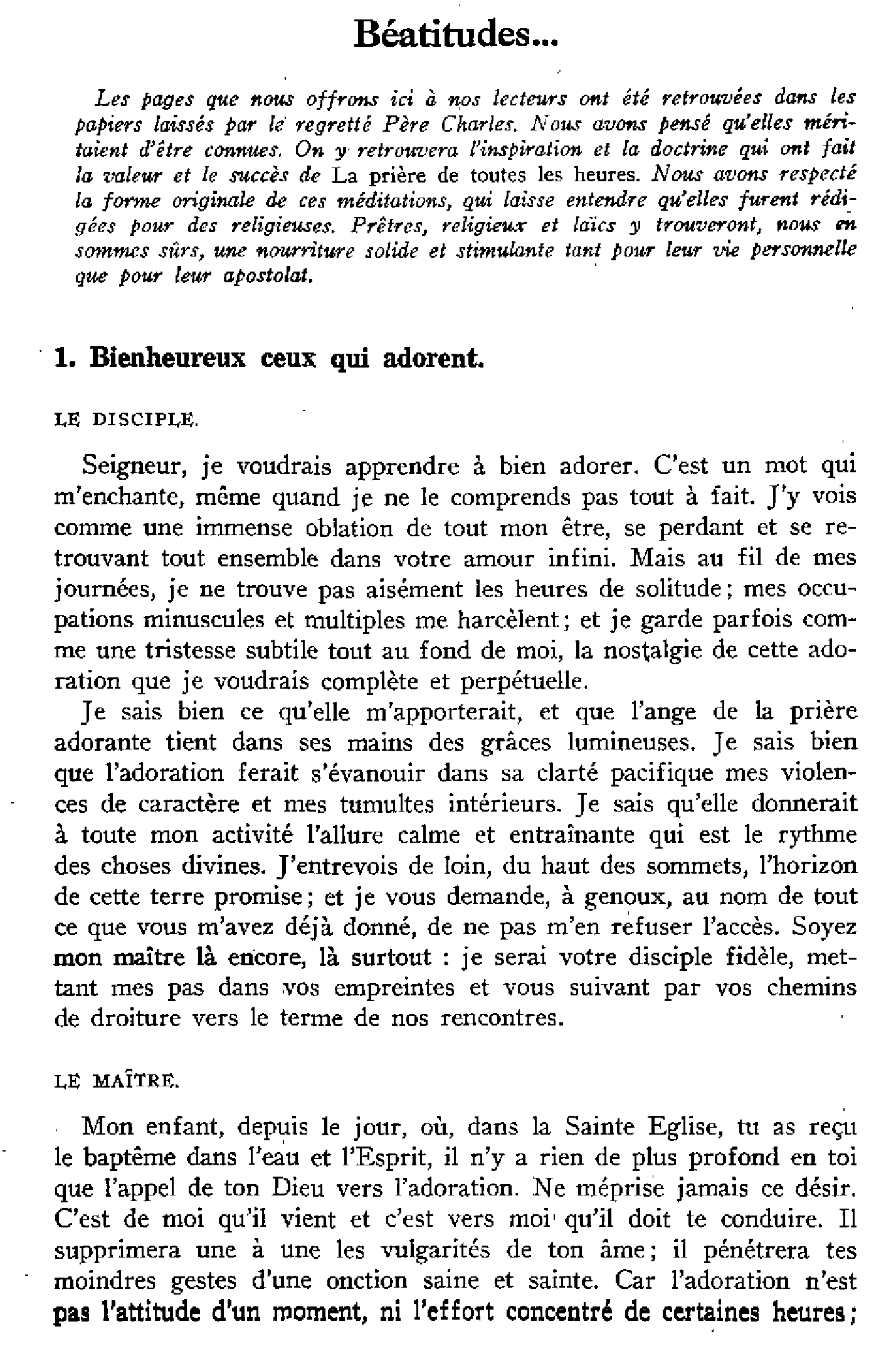 Béatitudes…