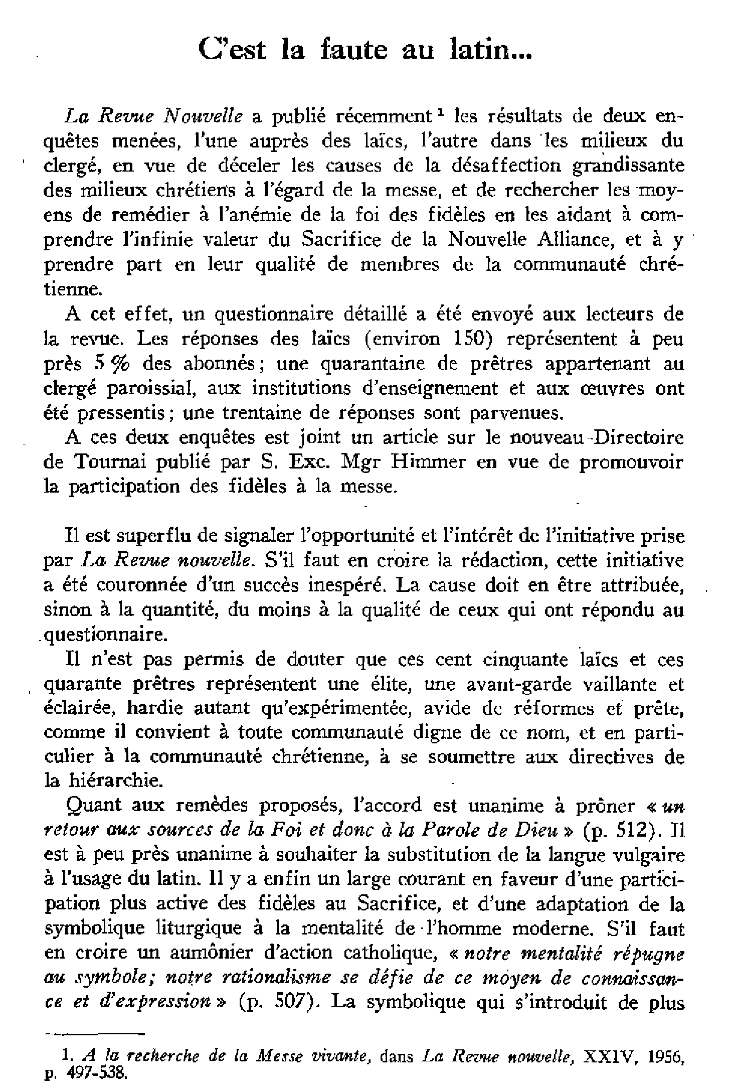 C'est la faute au latin…