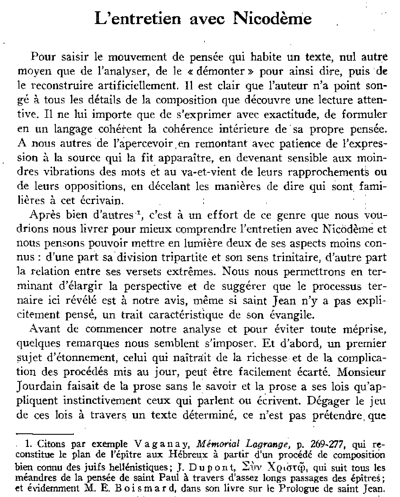 L'entretien avec Nicodème