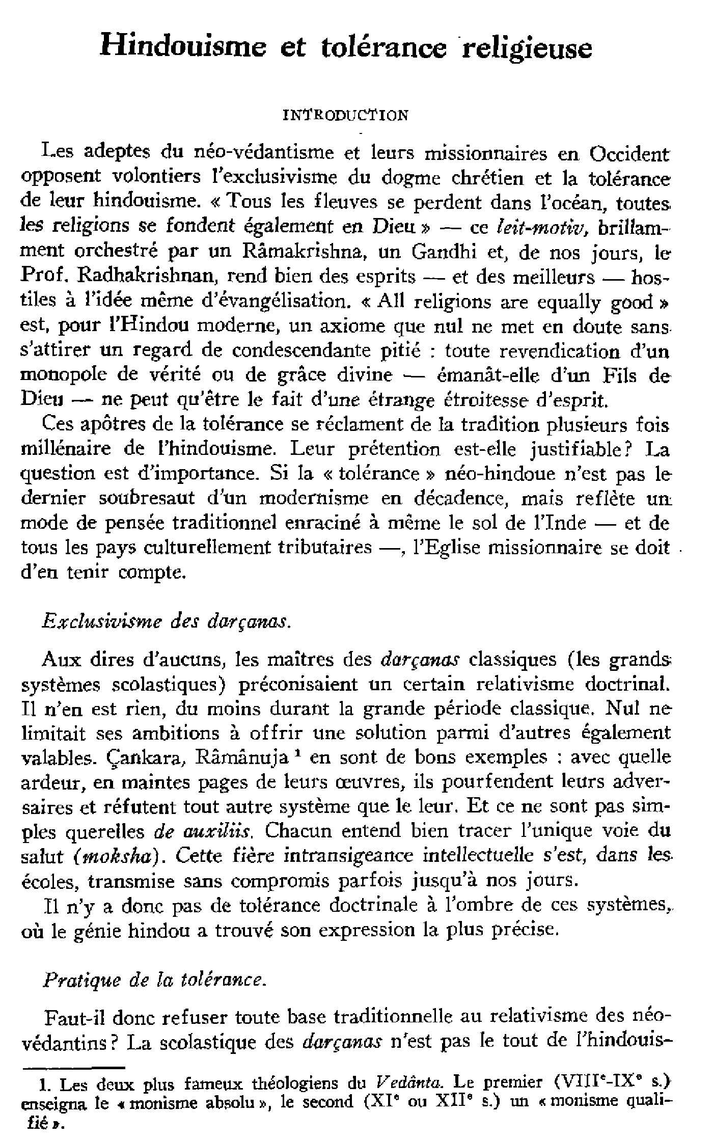 Hindouisme et tolérance religieuse