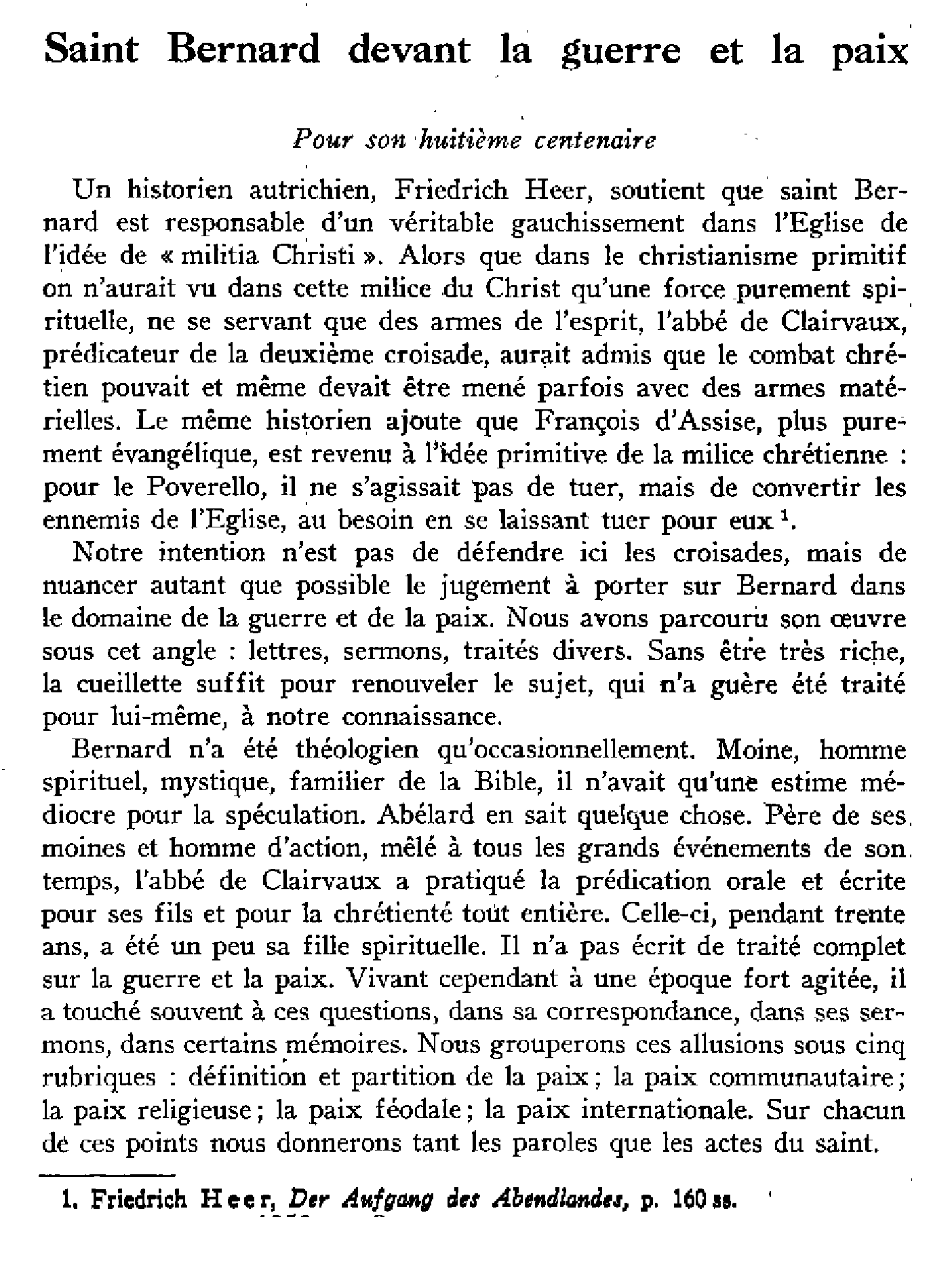 Saint Bernard devant la guerre et la paix
